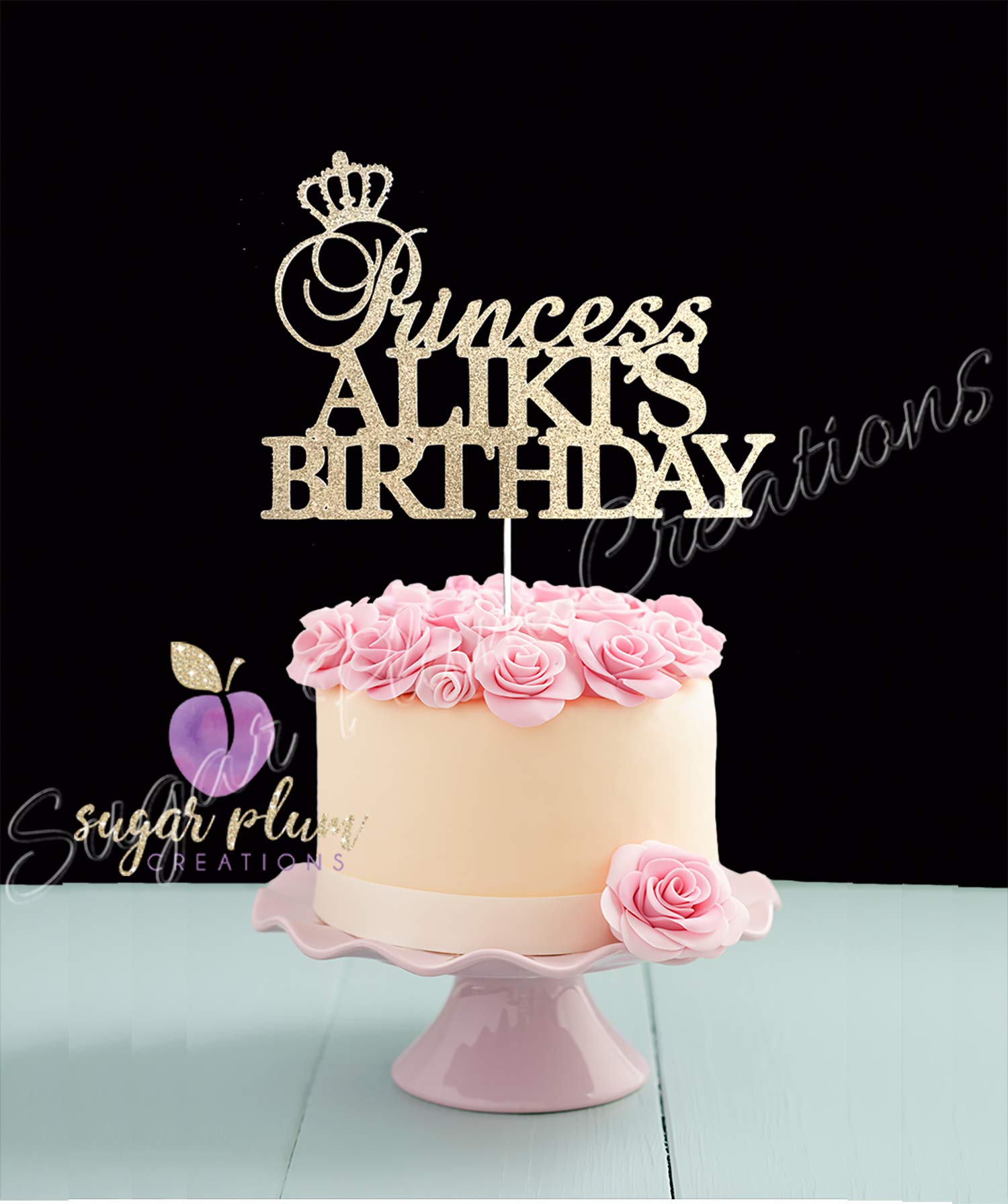 Princess Birthday Cake Topper - Elegant Crown & Wand Decor for Girls' Birthday Cakes | Perfect for Princess Themed Parties, Baby Showers & Special Celebrations