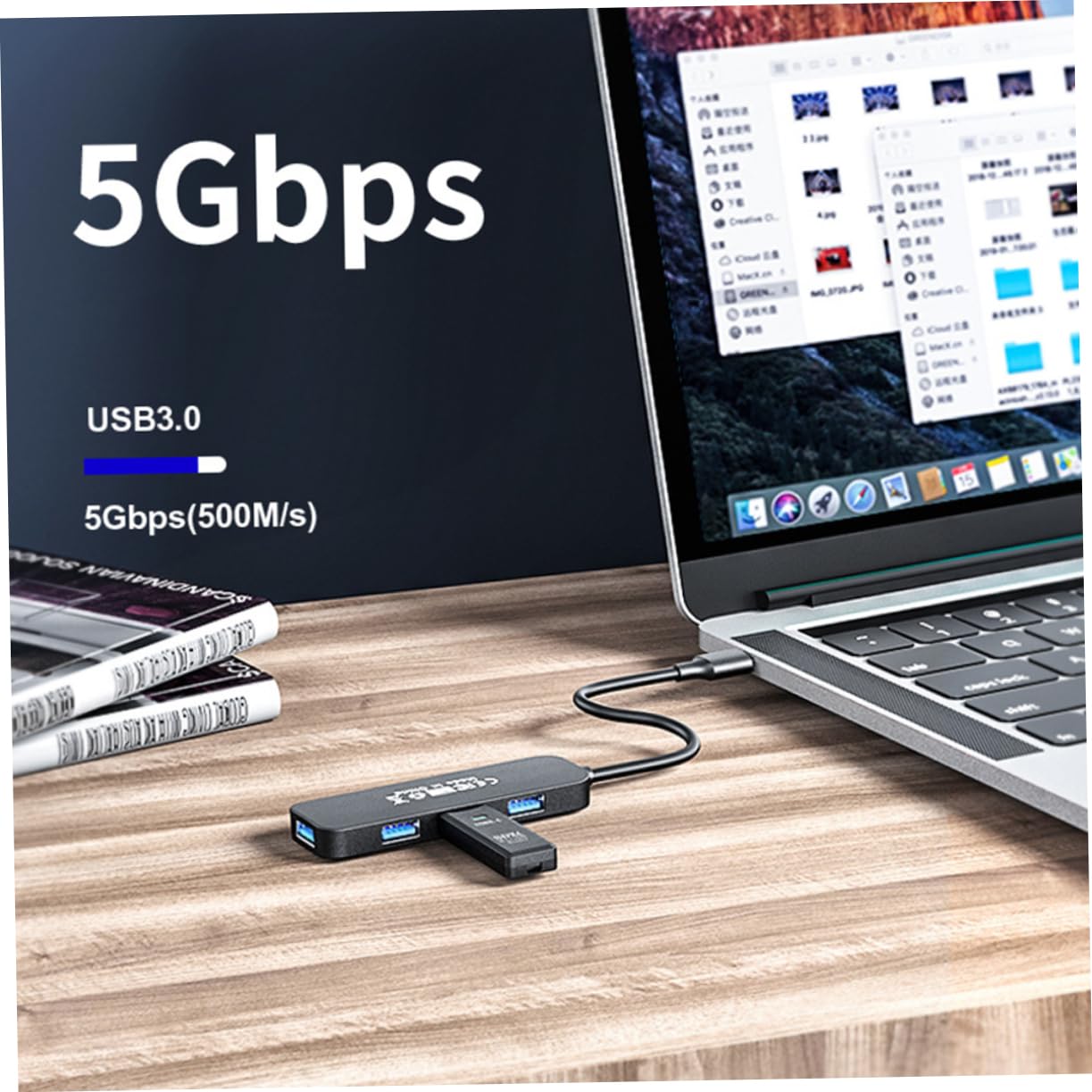 Gadpiparty 4-Port Ultra-Slim USB 2.0 Hub - Portable USB Splitter Adapter for Laptop, PC, Mac - Data Transfer & Charging Station - Perfect for Home Office, Travel, and Multi-Device Connectivity