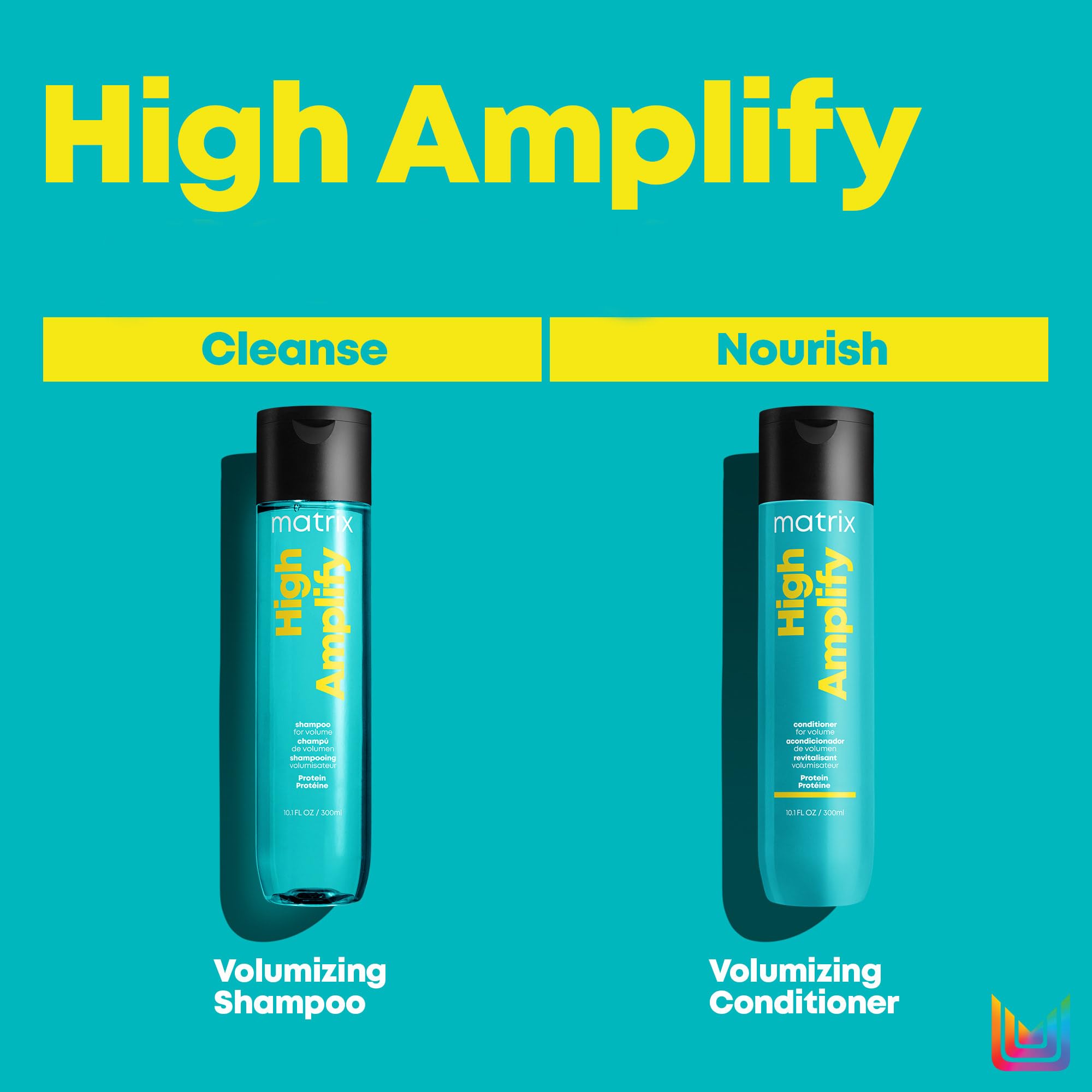 Matrix High Amplify Volume Shampoo and Conditioner Set for Fine Flat Hair - Volumizing Duo for Thicker Fuller Hair | Salon Quality Hair Care for Daily Use & Special Occasions