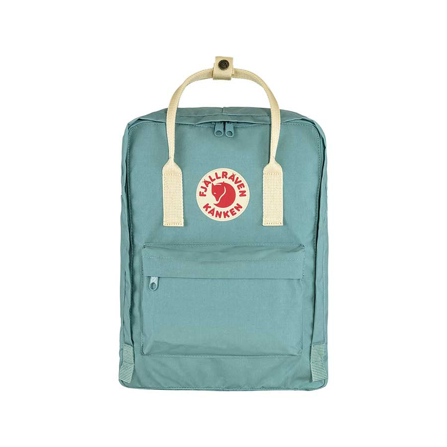 Fjallraven Kanken Backpack FW24 - Stylish & Durable Laptop Backpack for School, Travel & Work | Light Oak & Sky Blue | Water-Resistant & Ergonomic Design