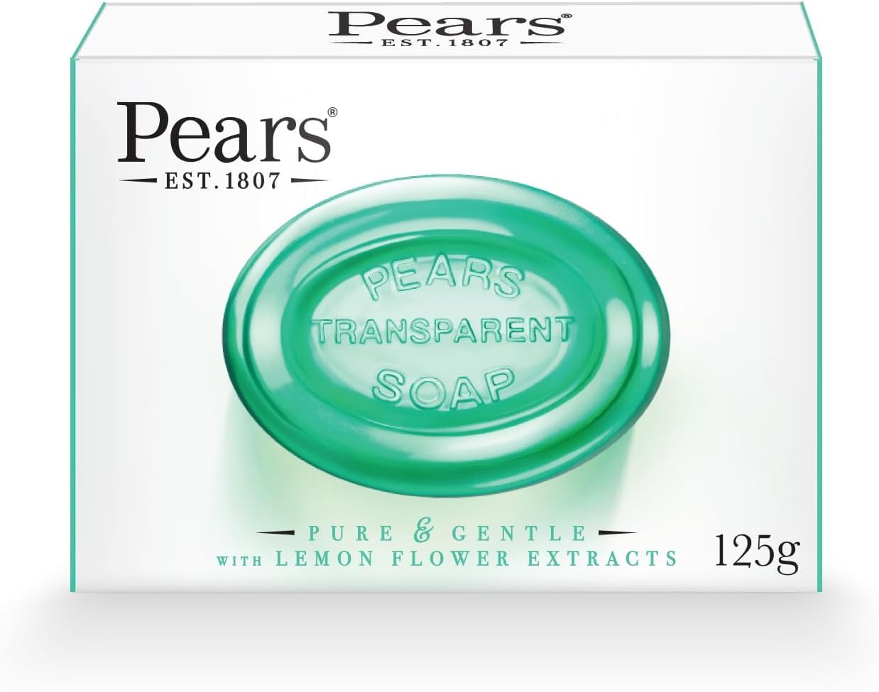 Pears Soap Oil Clear with Lemon Flower Extract, 4.4 oz - Gentle Cleansing Bar for Face & Body - Perfect for Sensitive Skin & Daily Hygiene