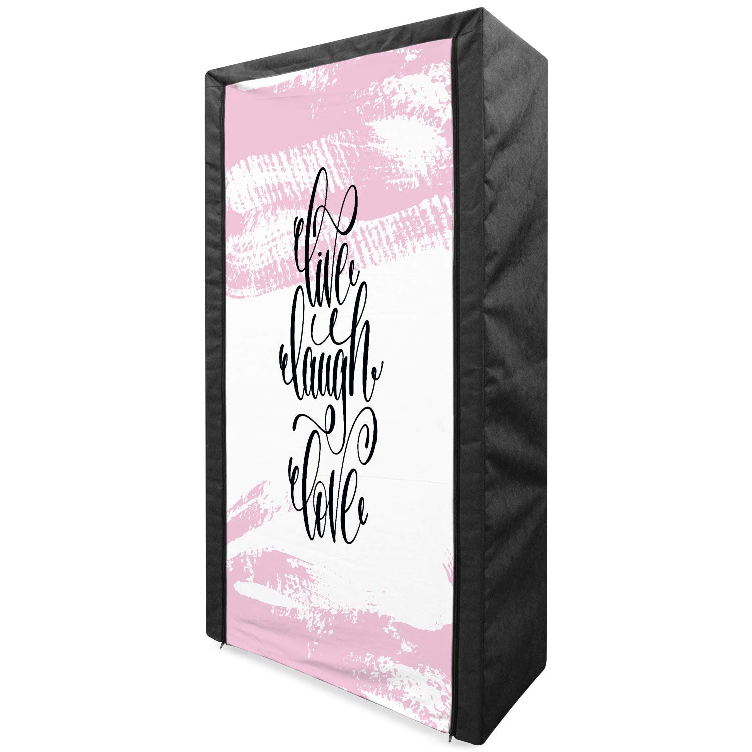 Ambesonne Live Laugh Love Portable Fabric Wardrobe - 33.5