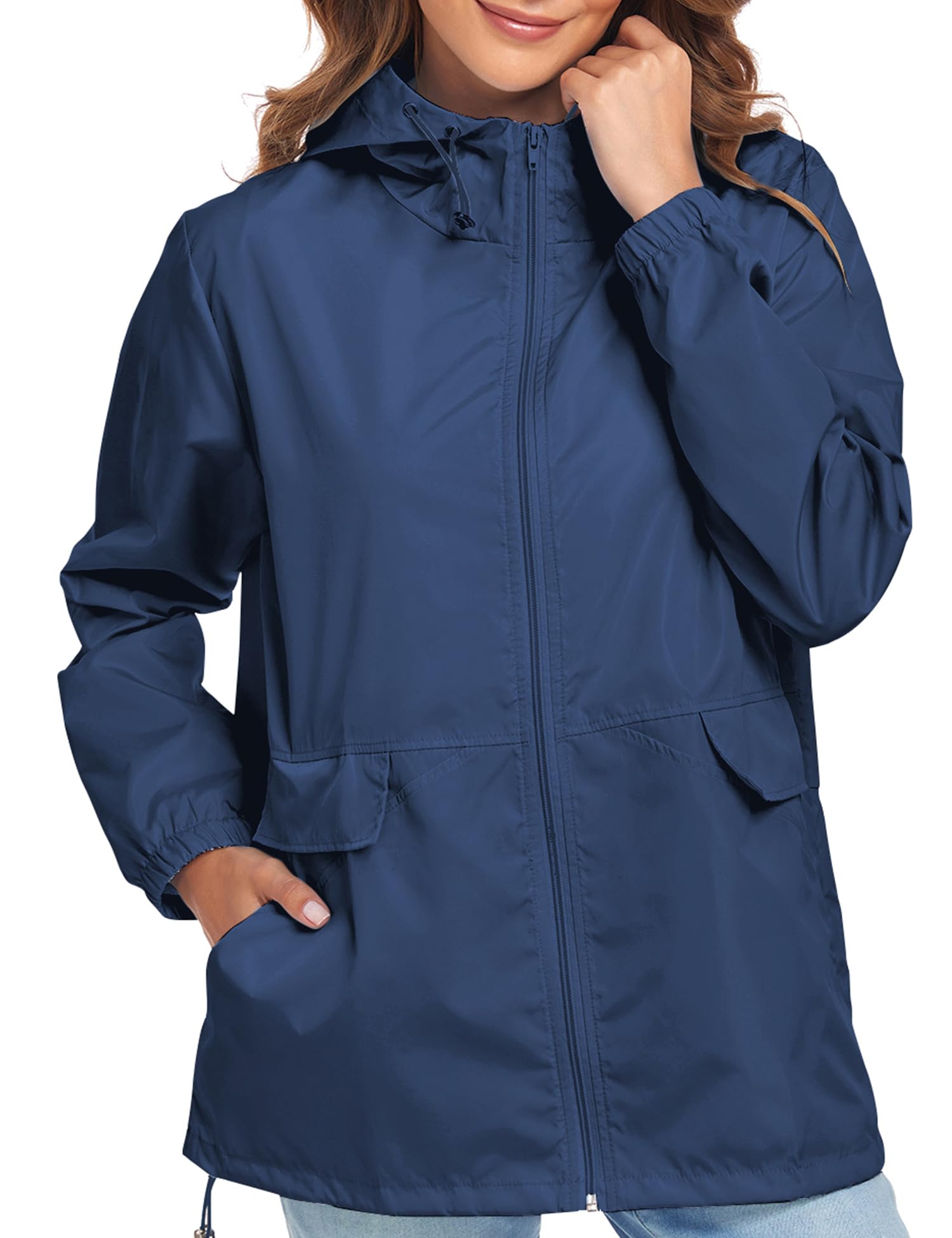 Lightweight Waterproof Raincoat for Women - Packable Windproof Hooded Jacket for Outdoor Activities (S-XXL) | Perfect for Hiking, Travel & Commuting