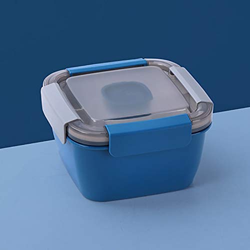 Heated Lunch Box for Kids - Japanese Style Bento Box with Tableware Compartment, Microwaveable Food Container - Perfect for School, Office & Travel (Blue)