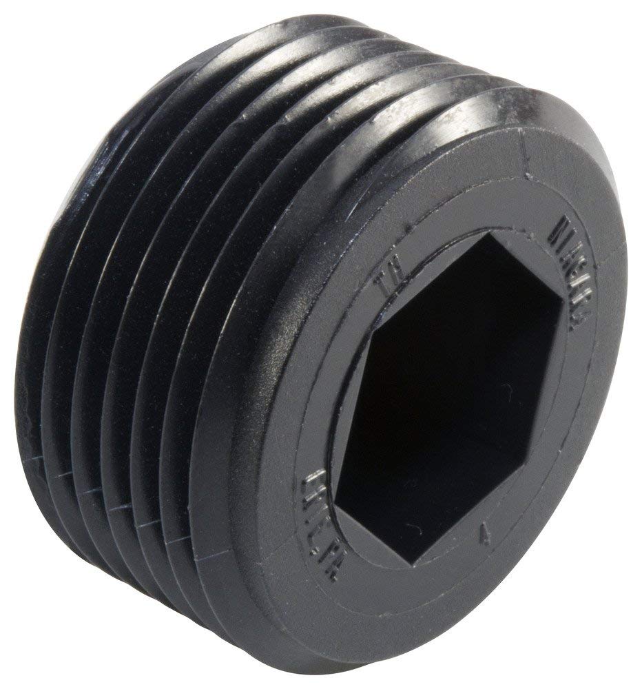 Caplugs TH-3 HDPE Plastic Hex Socket Threaded Plug 1/4-18