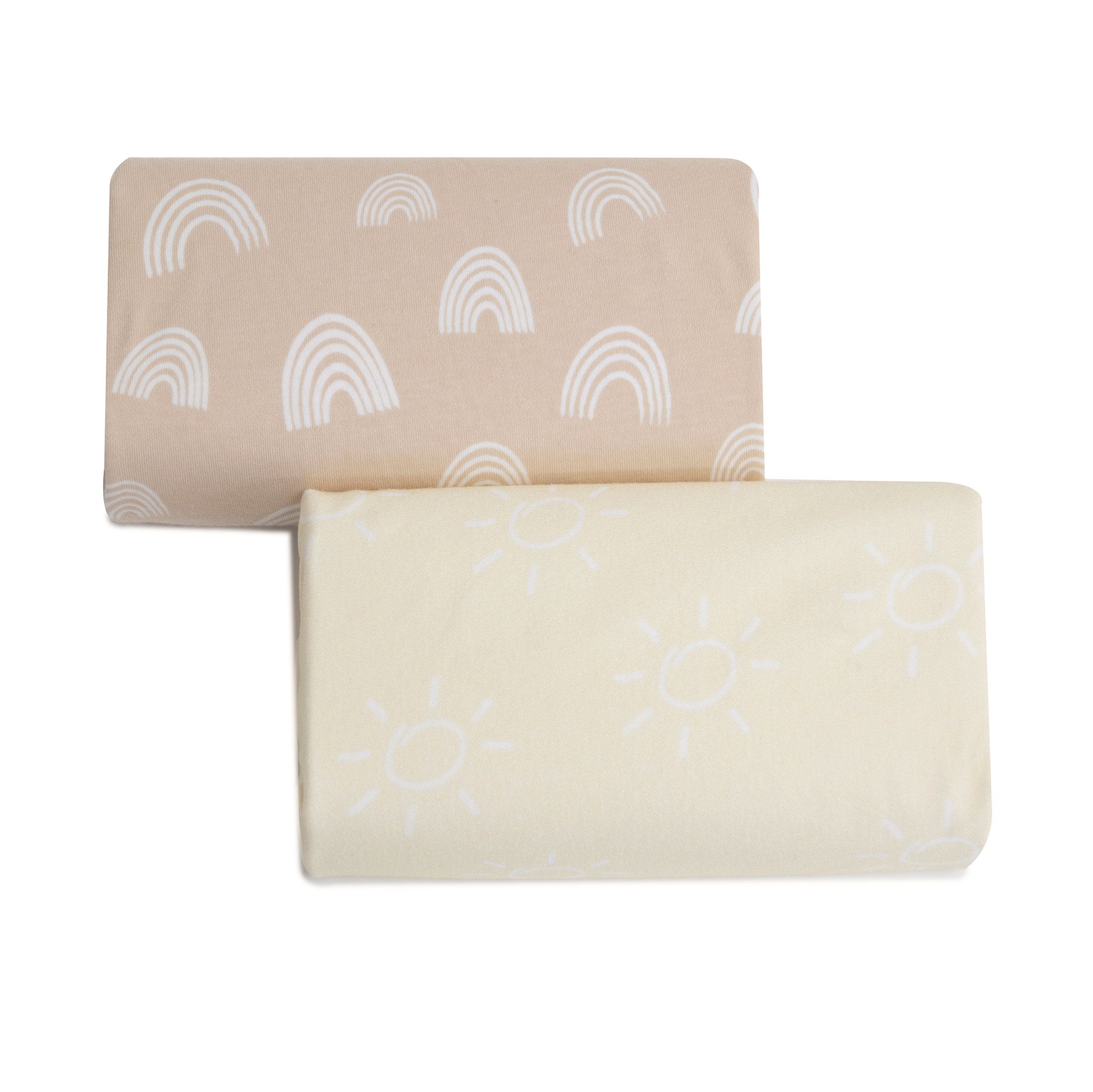 Nordic 2-Pack Waterproof Changing Pad Covers - Soft Vanilla & Latte Colors - Perfect for Baby Nursery, Diaper Changing Station & Travel