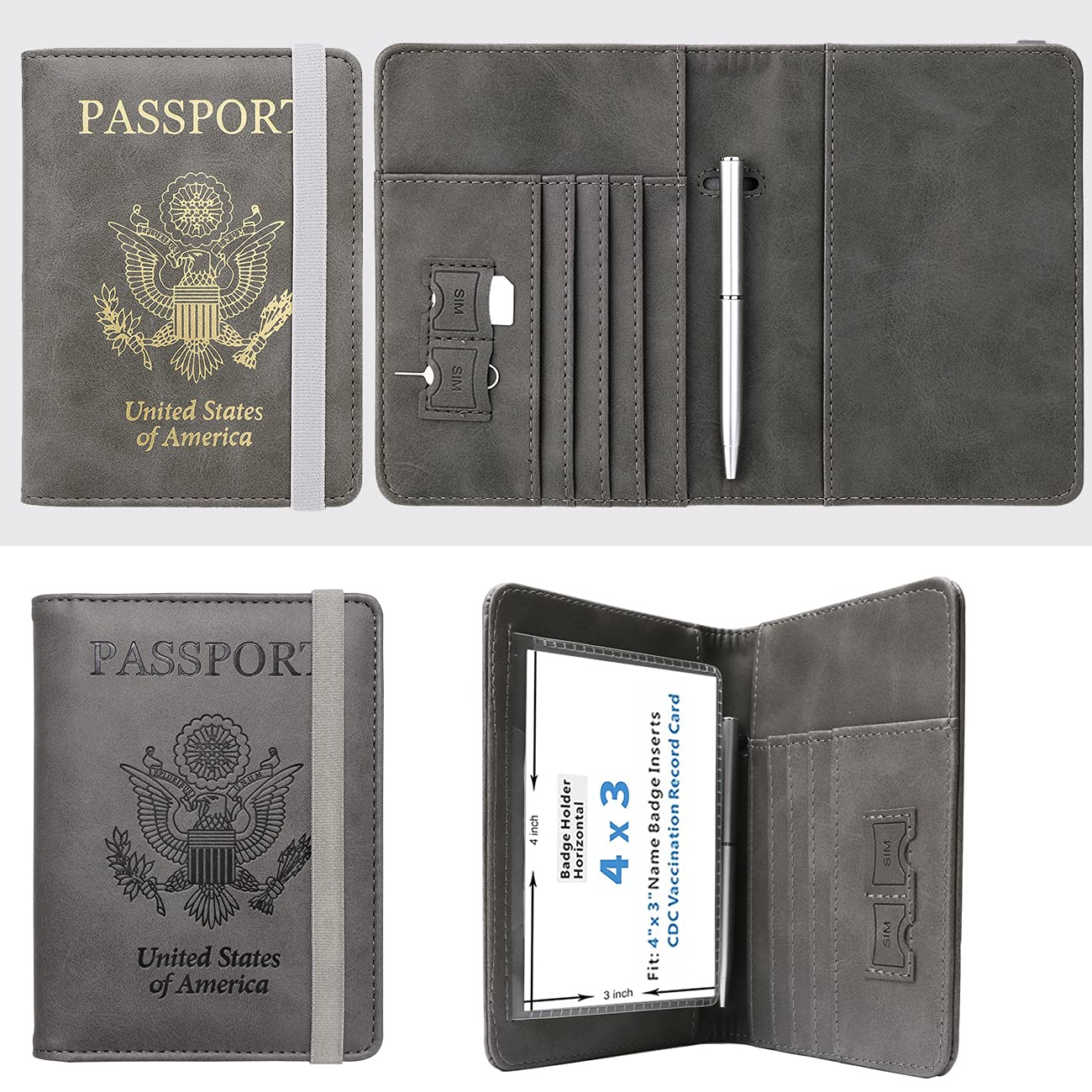 Premium Travel Accessories Set - RFID Blocking Passport Holder & Vaccine Card Protector Combo | Perfect for International Flights, Vacations and Business Trips