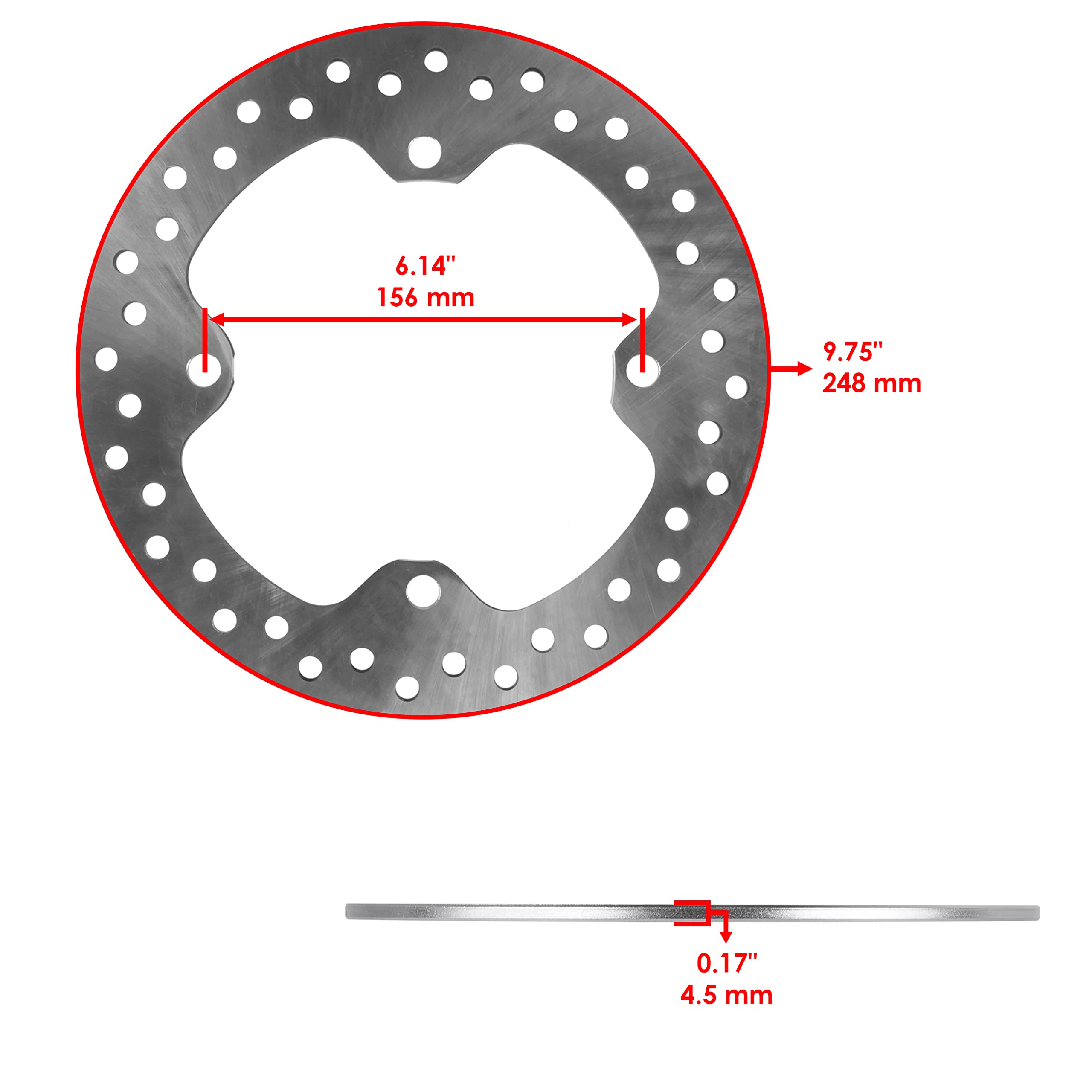 Polaris Sportsman 550 EPS Rear Brake Disc & Caliper Kit - Compatible with 2011 2012 2013 Models - High Performance Braking System for Off-Road ATV Adventures
