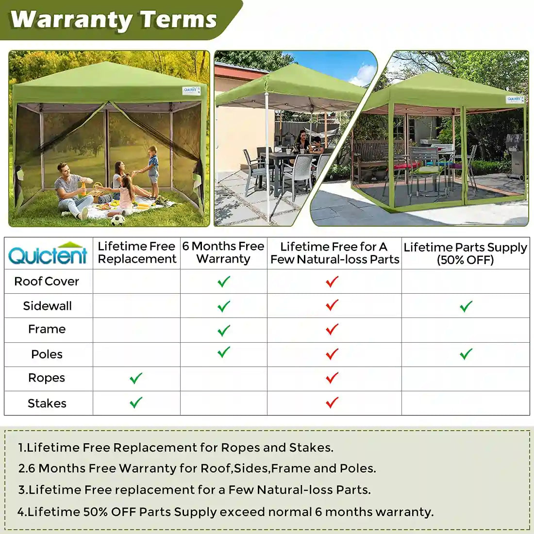 8' x 8' Pop Up Canopy Tent with Sidewalls & Netting - Instant Outdoor Shelter for Camping, Beach, Picnics, and Backyard Parties