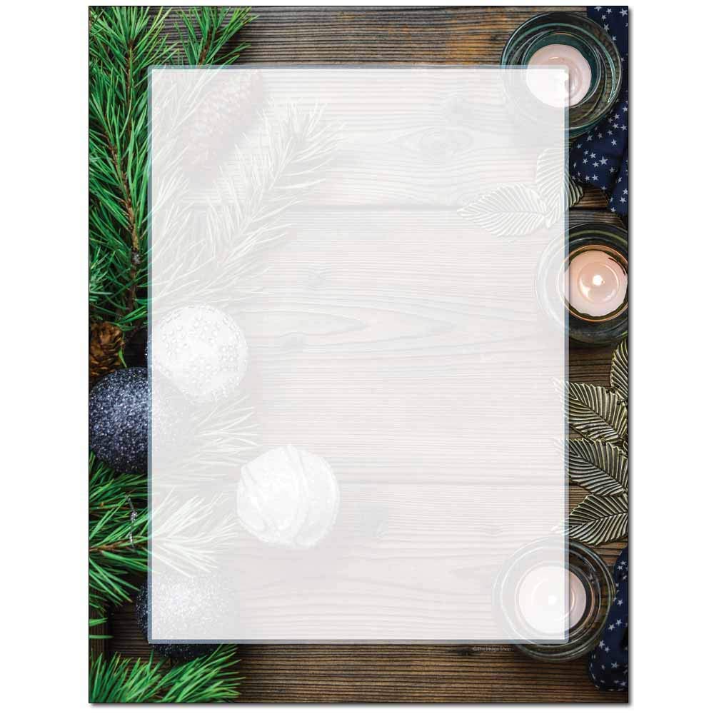 Premium Pine & Candles Scented Letterhead Paper - 100 Sheets for Laser & Inkjet Printers - Perfect for Wedding Invitations, Business Stationery & Holiday Greeting Cards