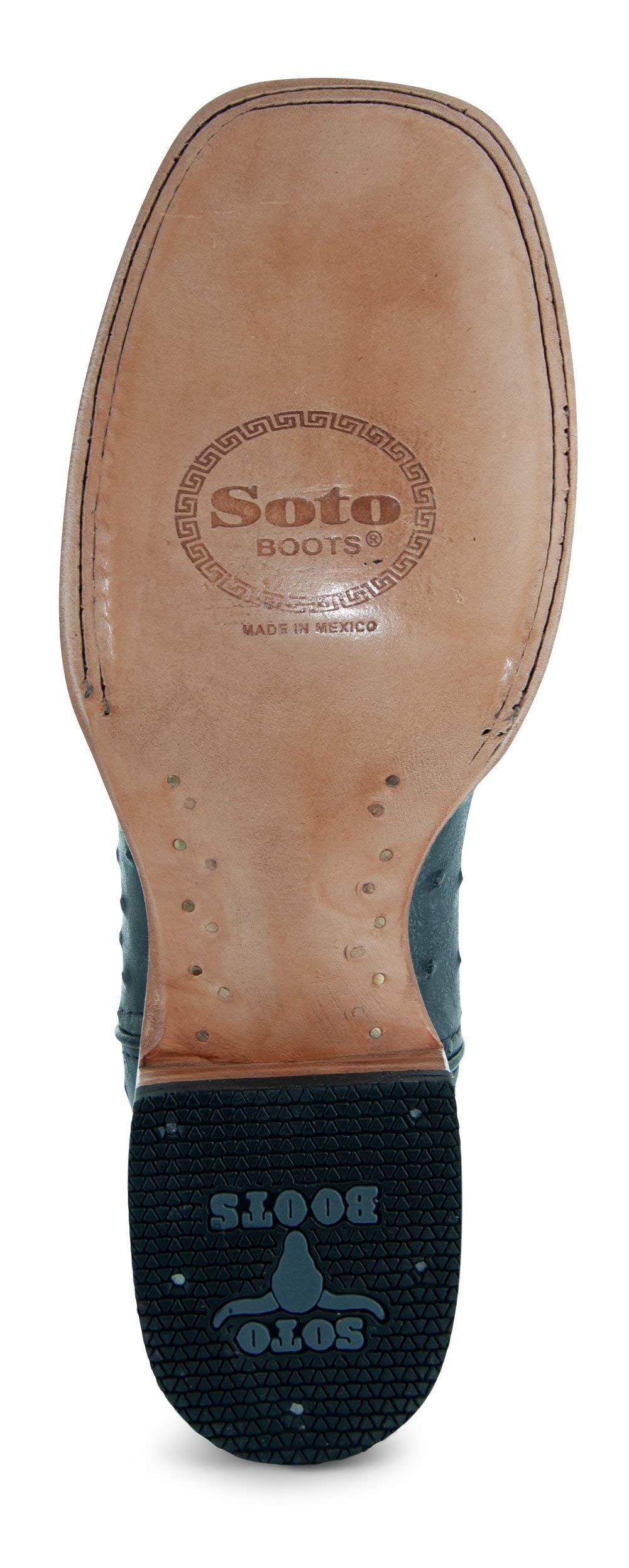 Soto Boots Men's H50031 Exotic Ostrich Print Cowboy Boots - Western Style for Men | Perfect for Rodeo, Country Dancing & Outdoor Adventures