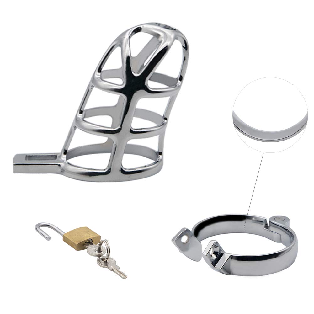 Premium Male Chastity Device - Cock Cage with 3 Adjustable Rings for Penis Exercise & Sex Bondage | Comfortable Adult Sex Toy for Men | Perfect for BDSM, Tease Play & Long-Term Wear