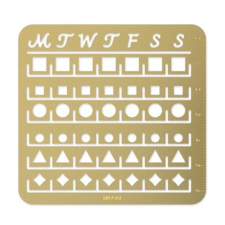 Brass Calendar Template - Midori DESIGNPHIL - Premium DIY Planner Sticker Kit for Bullet Journals, Scrapbooking & Home Office Organization