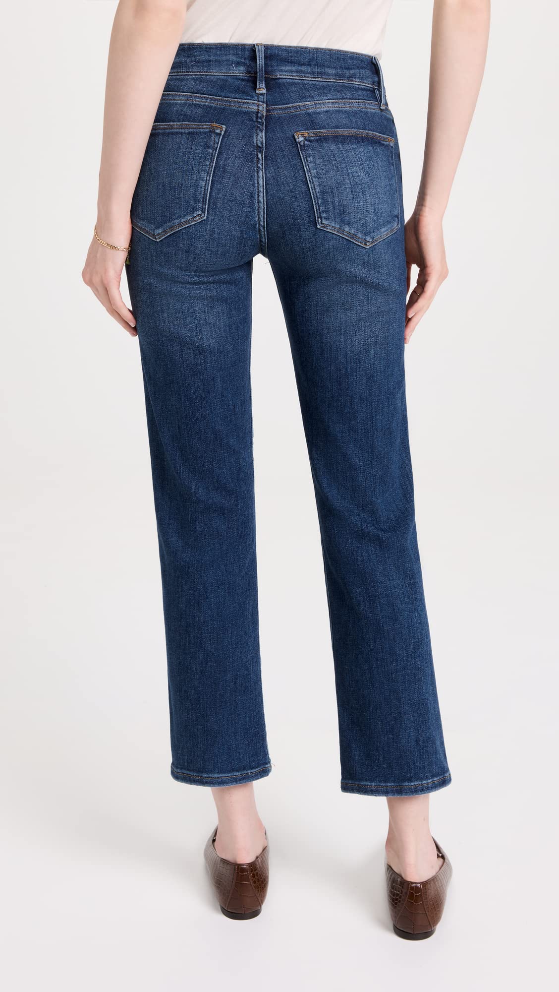FRAME Women's High Waist Straight Leg Jeans - Classic Denim Pants for Casual Wear, Office & Everyday Outfits