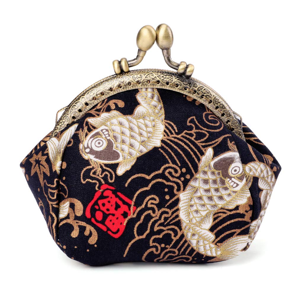 Retro Coin Purse Wallet with Clasp Closure - Large Capacity Mini Pouch for Women & Girls | Perfect for Cash, Coins, Cards | Ideal for Daily Use, Shopping, Travel & Gift Giving