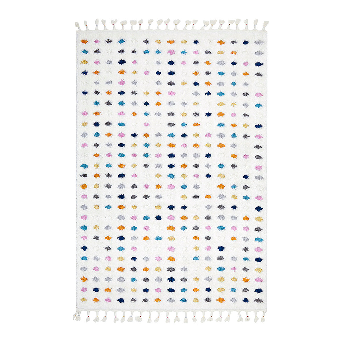 Stylish Amsterdam Polka Dot Area Rug - Multi-Color Bohemian Design for Living Room, Bedroom & Nursery Decor