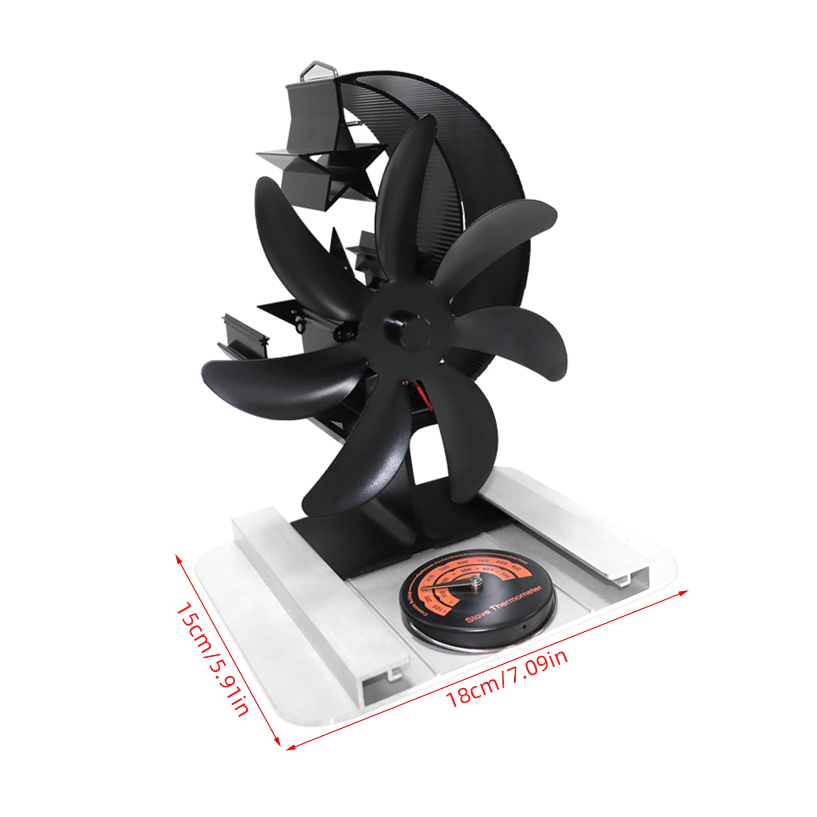 Efficient Heat-Powered Wood Stove Fan - Quiet Circulating Fan for Wood Burning Stoves - Essential Accessory for Cozy Home Heating & Energy Savings - Perfect for Cabins, Living Rooms & Winter Warmth
