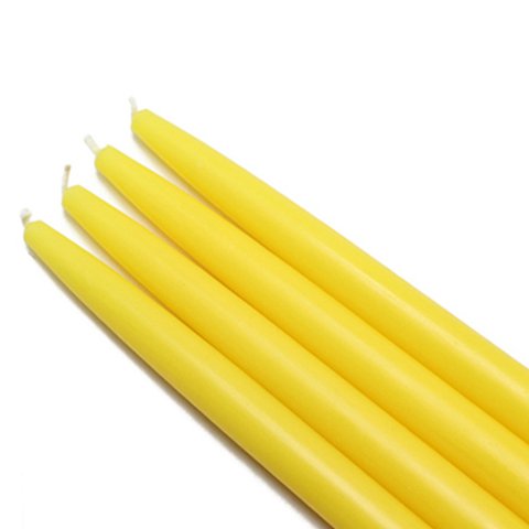 Jeco 10 Inch Yellow Taper Candles - Bulk Pack of 144 Candles for Weddings, Church, Restaurants & Home Decor