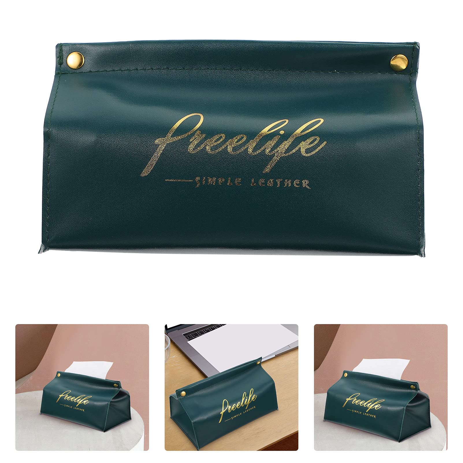 Healifty 1Pc Multipurpose Paper Towel Holder - Desktop Tissue Box Organizer, PU Leather Napkin Storage Container for Car, Home & Office Decor | Perfect for Kitchen, Bathroom, Dorm and Vehicle Use