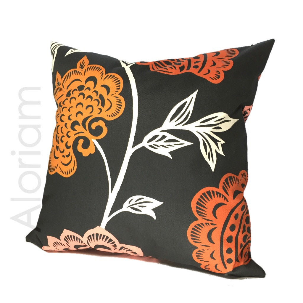 Thomas Paul Seedlings Garden Court Floral Pillow Cover - 18x18 Inch Decorative Throw Pillow Case for Living Room, Bedroom, Sofa & Outdoor Furniture - Machine Washable Cotton Linen Blend Home Decor