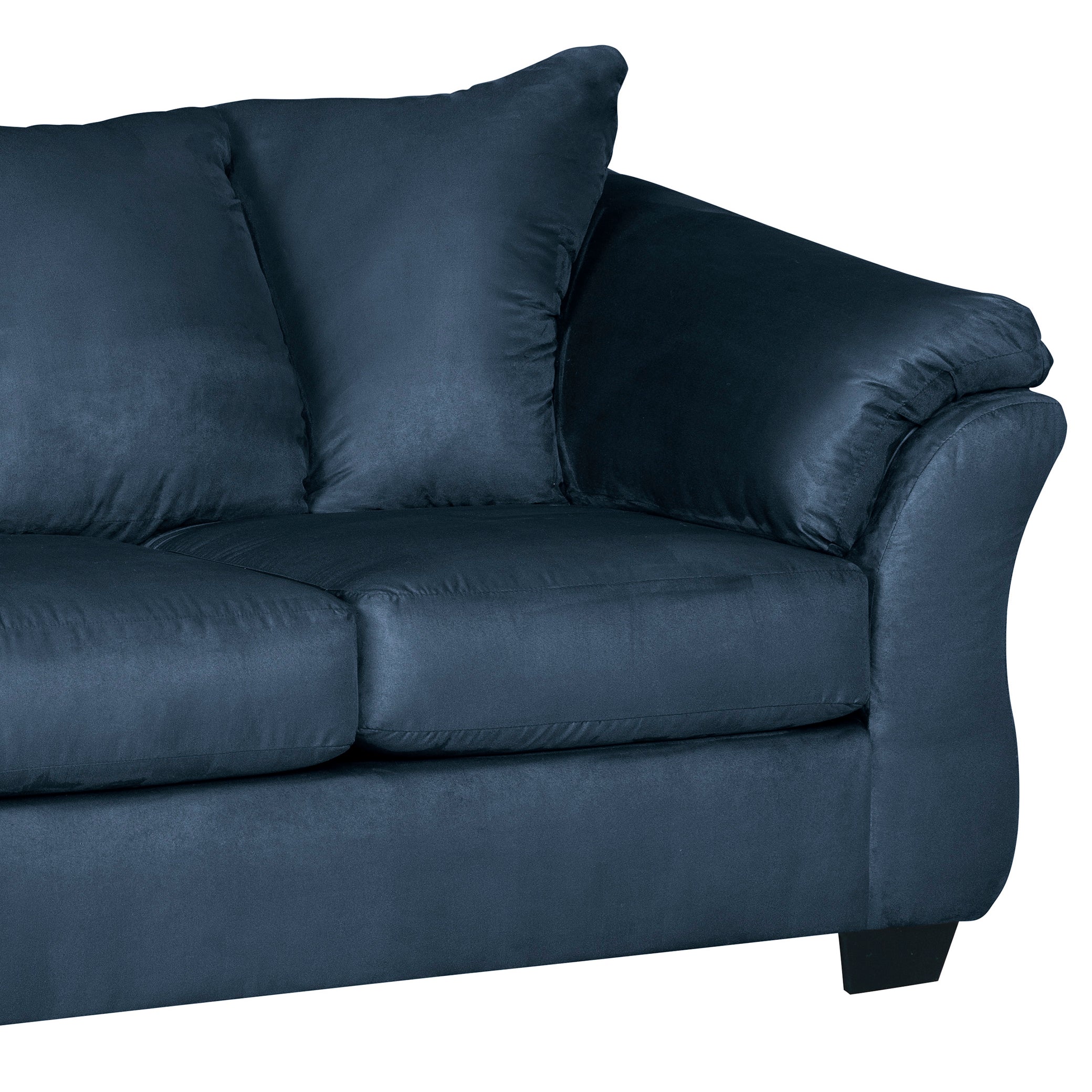 Aruca Sensations Navy Blue Microfiber Pillow Back Loveseat - Comfortable Small Sofa for Living Room, Bedroom & Apartment