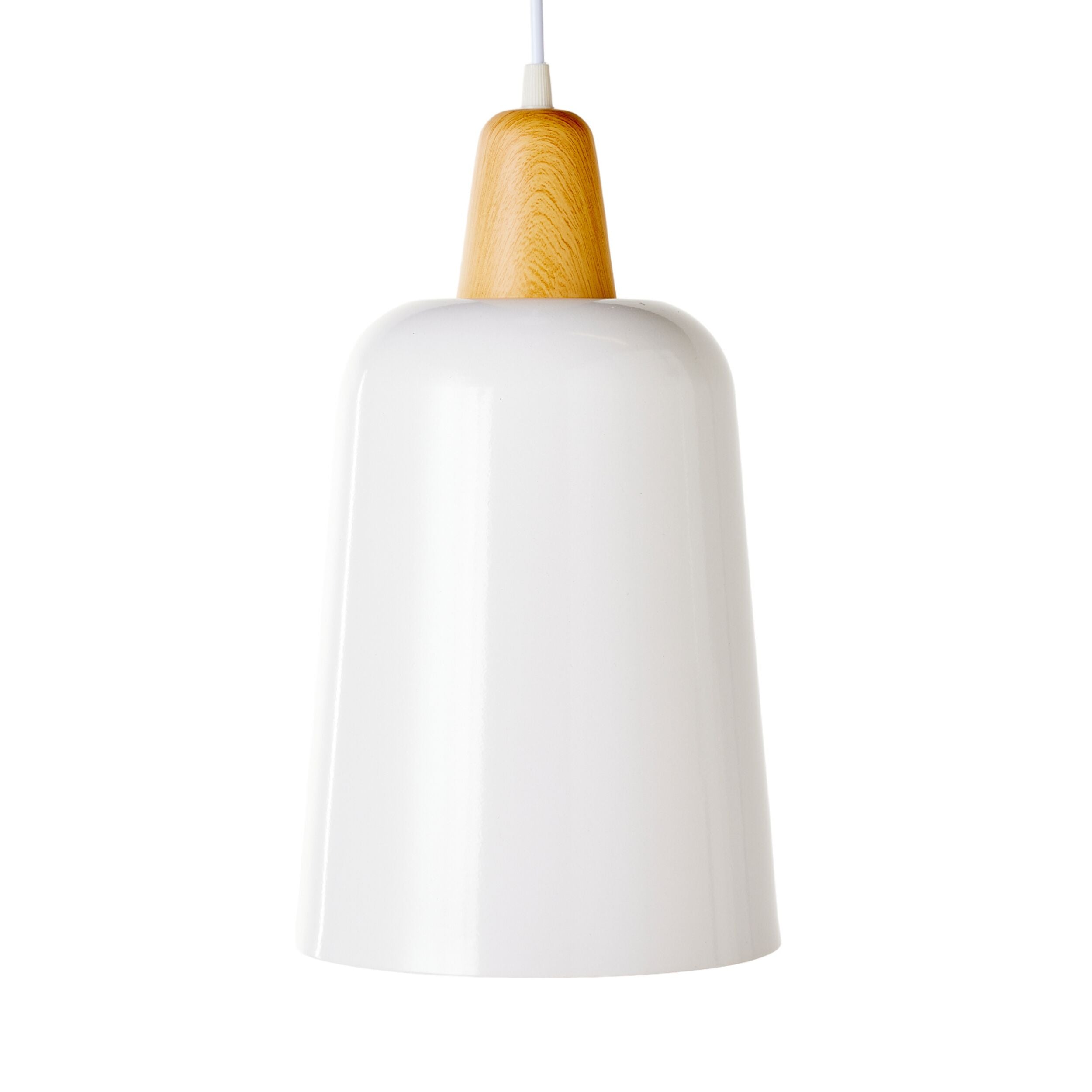 Belgrave Pendant Light Fixture - 34x20cm Modern White Glass Ceiling Lamp for Dining Room, Kitchen Island & Bedroom Lighting | Dimmable LED Chandelier