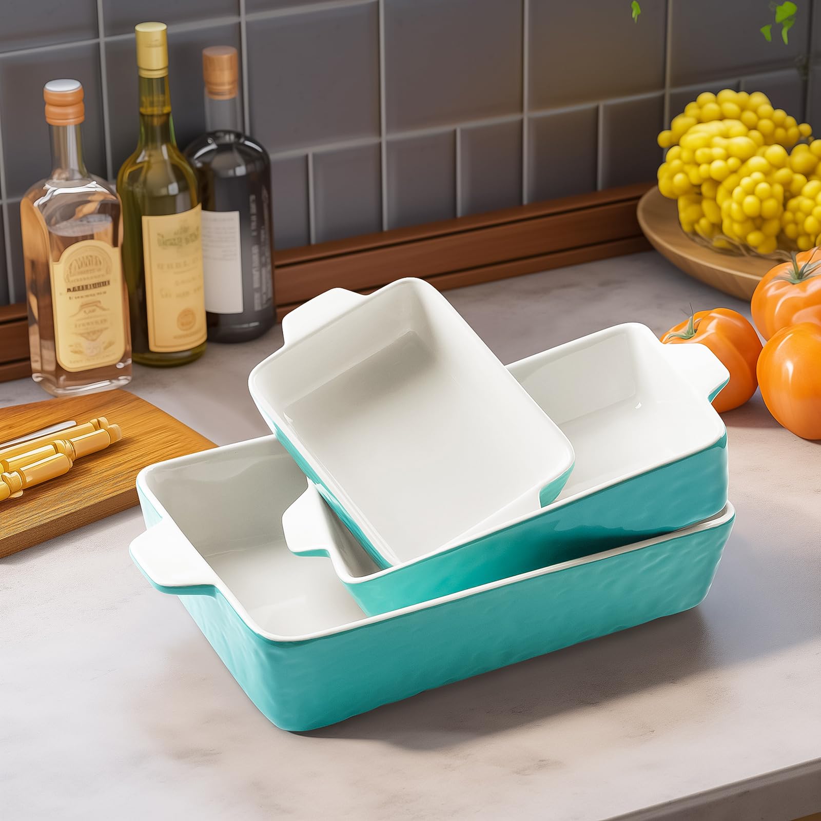 Ceramic Casserole Dish Set of 3 - 11.6