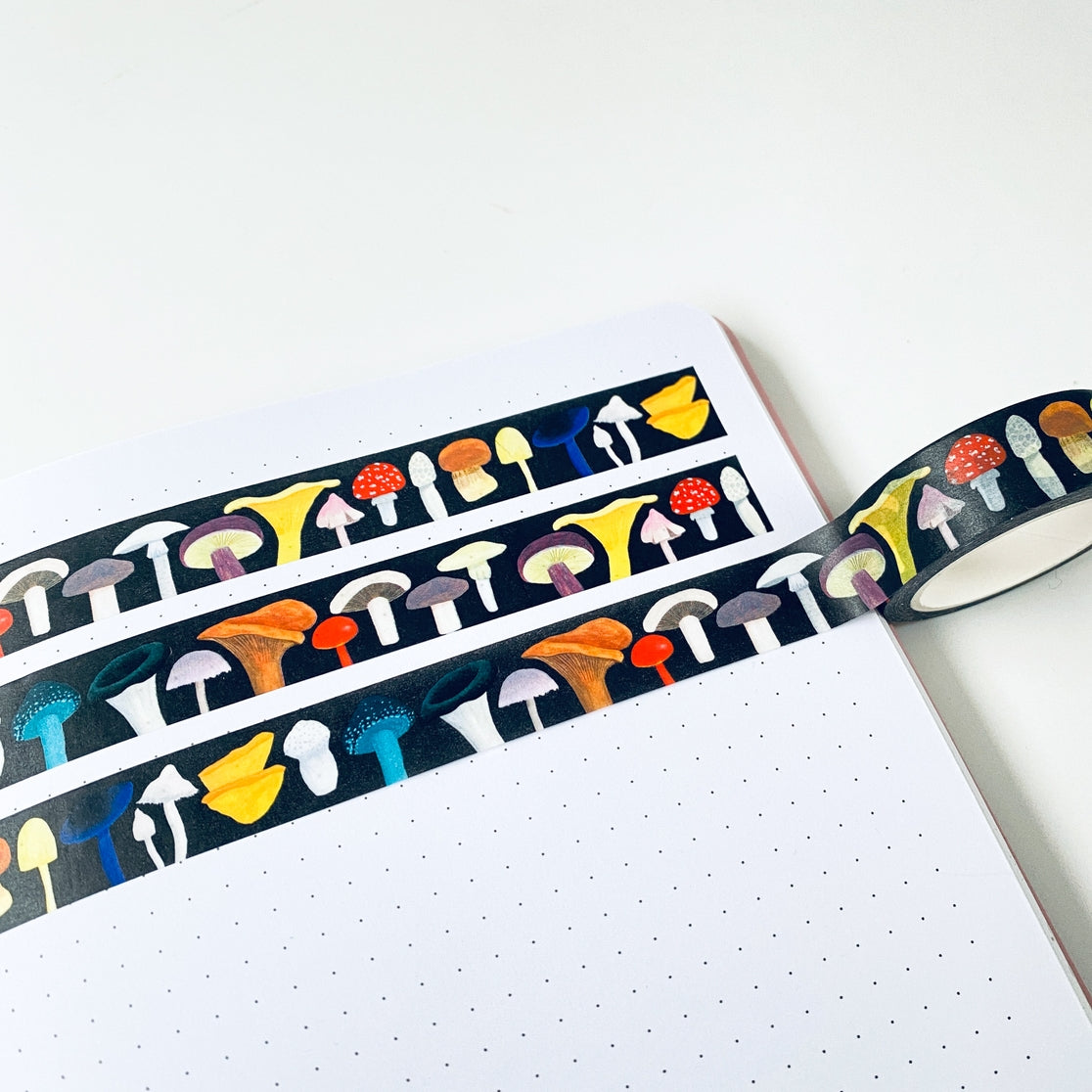 British Mushrooms Washi Tape - Decorative Japanese Paper Tape for Scrapbooking, Journaling, DIY Crafts & Gift Wrapping
