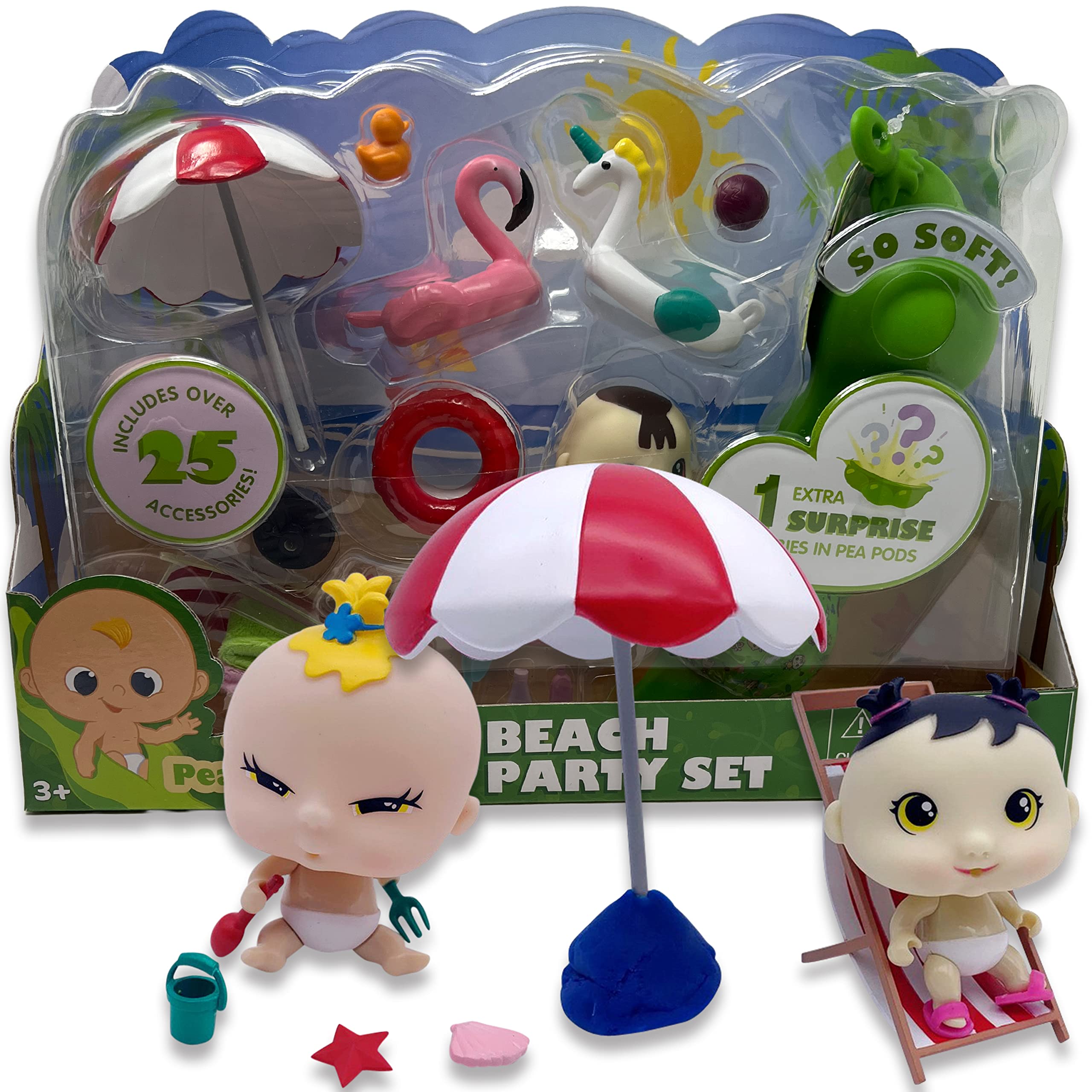 Nature Bound Pea Pod Babies Bundle - 12 Pack Collectible Mystery Surprise Toys with Mini Baby Dolls, Outfits & Accessories - Perfect for Kids Birthday Gifts & Party Favors - Beach Party Theme Doll Set for Pretend Play & Collecting