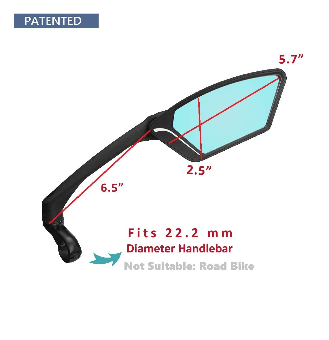 MEACHOW Scratch-Resistant Glass Bike Mirror - Rotatable Handlebar Rearview Mirror for Safe Cycling (ME-010) | Perfect for Road Bikes, Mountain Bikes & Commuting