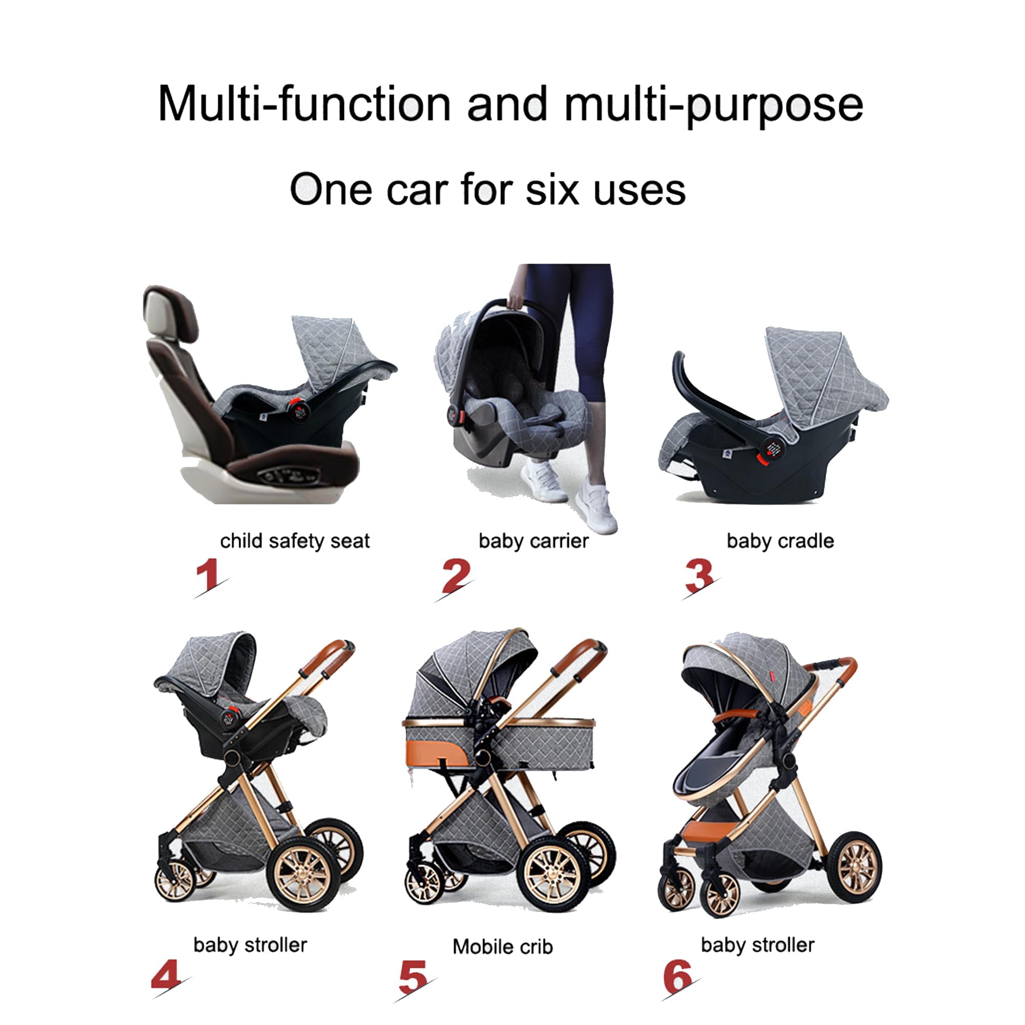 Best 3-in-1 Baby Stroller Travel System with Adjustable Seat & One-Click Folding - Lightweight Infant Stroller with Car Seat & Accessories Combo for Newborns to Toddlers - Perfect for Shopping, Travel & Daily Walks