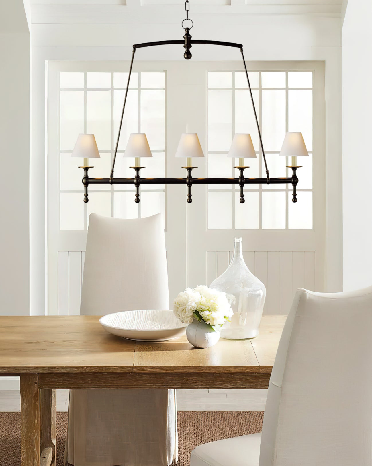 Etoile Linear Chandelier - Modern Crystal Ceiling Light Fixture for Dining Room, Living Room & Bedroom | Elegant LED Lighting for Home Decor