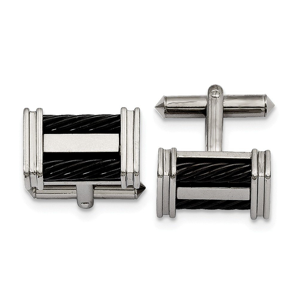 Luxury Titanium Black IP-Plated Cufflinks for Men - Elegant Formal Wear Accessories for Weddings, Business & Special Occasions