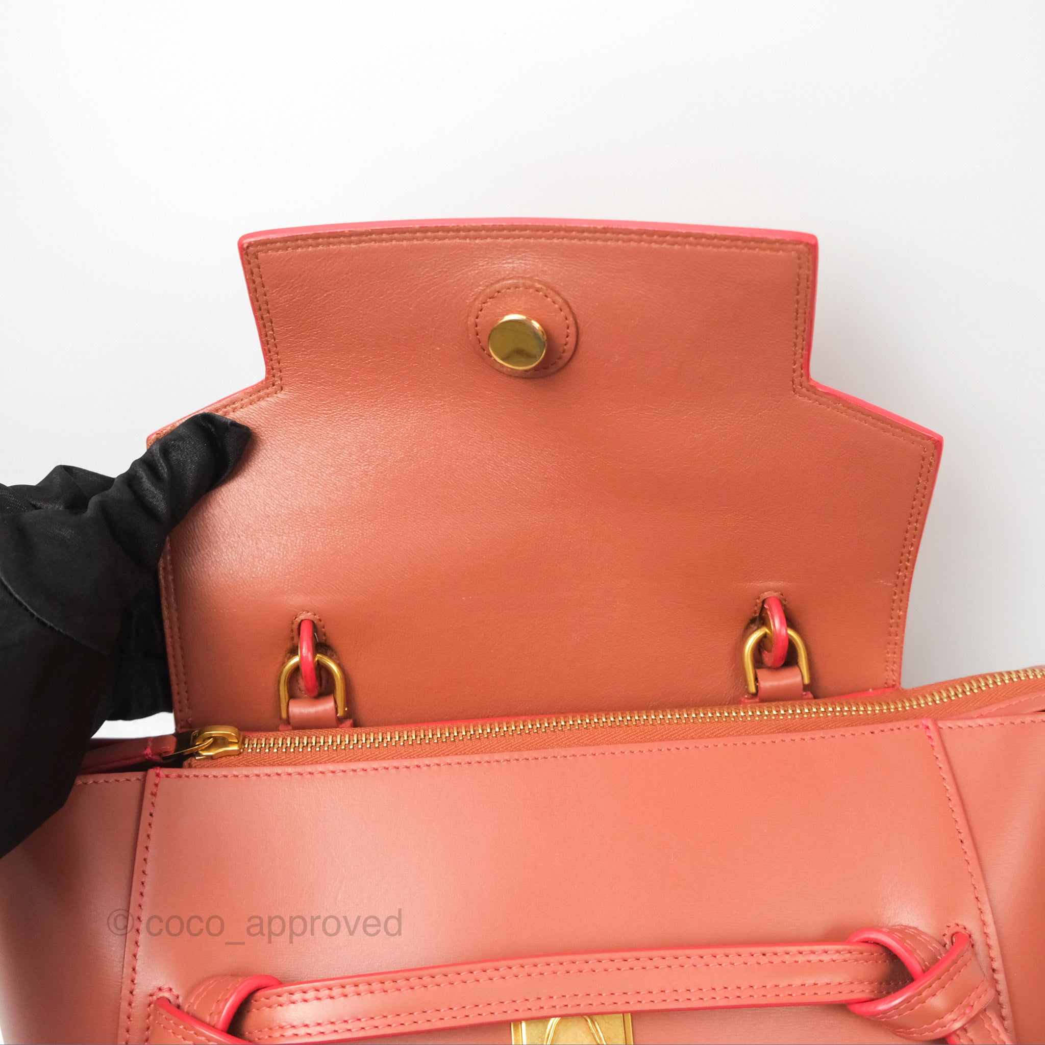 Celine Micro Belt Bag in Terracotta | Smooth Leather with Gold Hardware | Perfect for Work, Travel & Everyday Use
