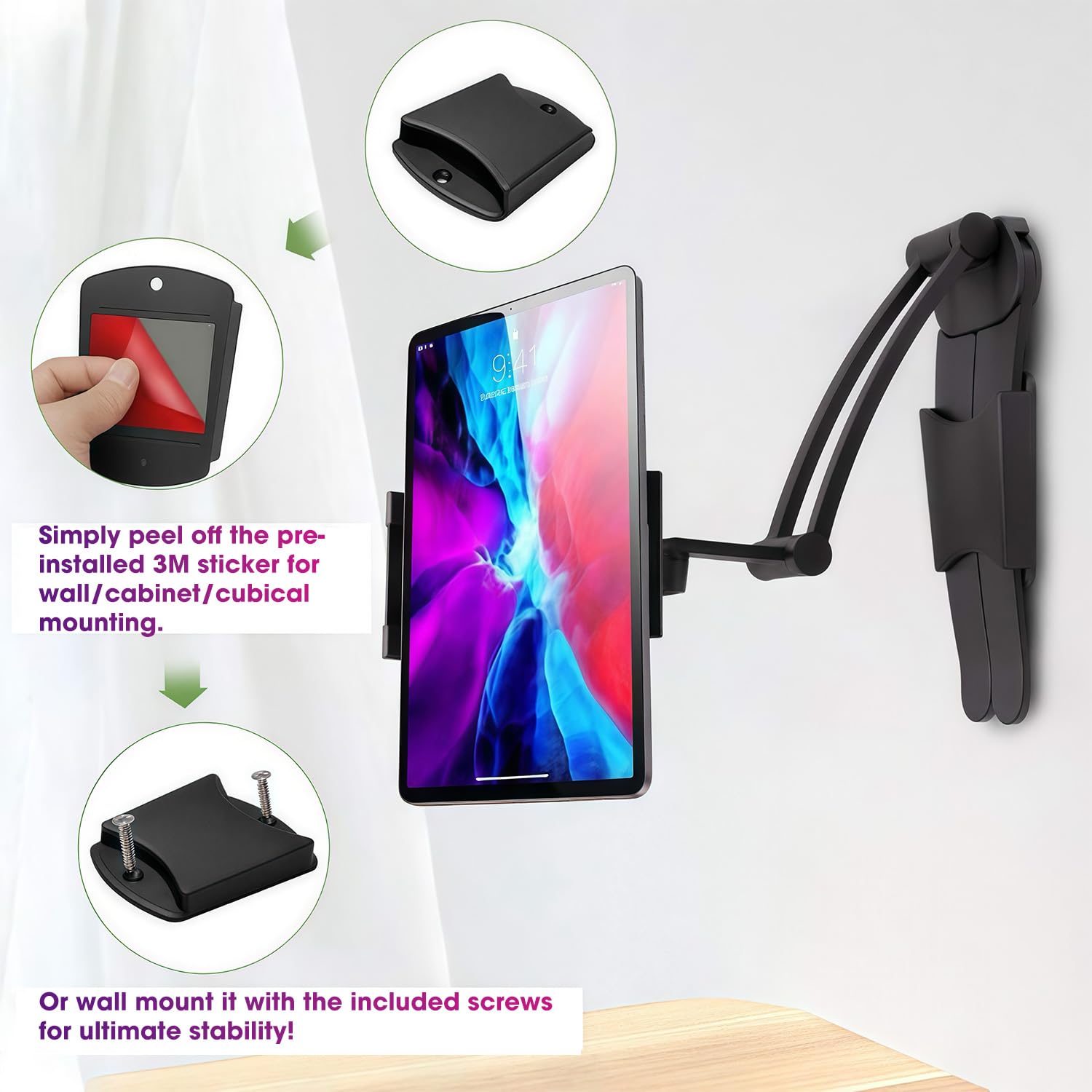 Portable Monitor Stand - Aluminum Alloy Tablet Holder for iPad, Surface Pro | Home & Office Use