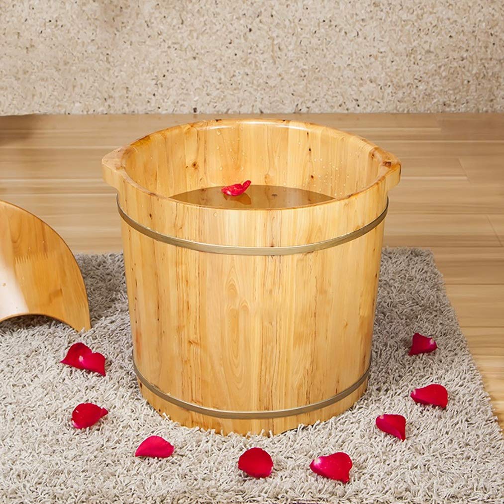 Wooden Foot Bath Tub for Relaxation - Home Spa Massage & Sauna Accessories Set - Perfect for Stress Relief & Foot Care at Home
