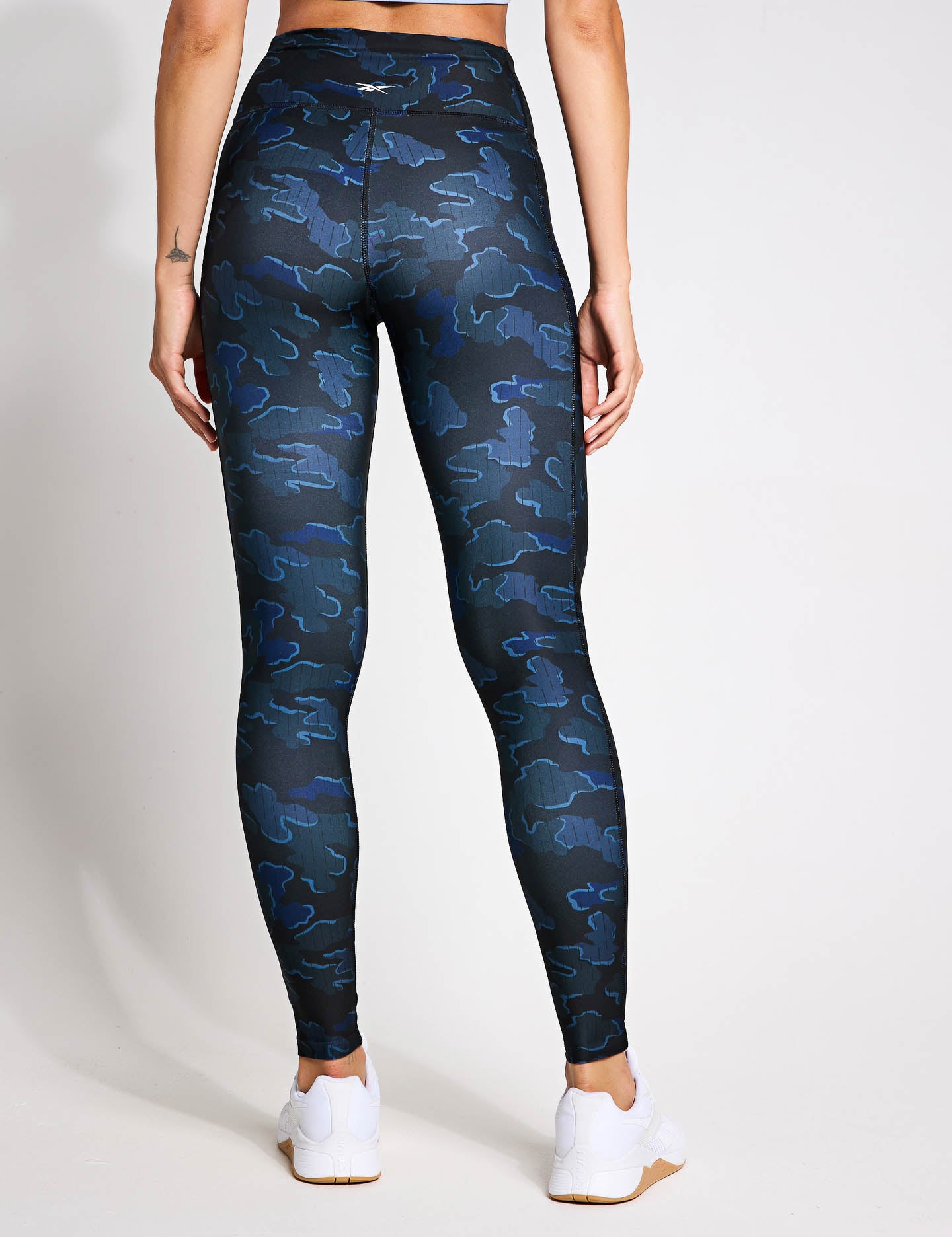 ID Train Camo Leggings for Women - High Waisted Workout Tights, Stretchy Yoga Pants for Running, Gym & Lounge - Black