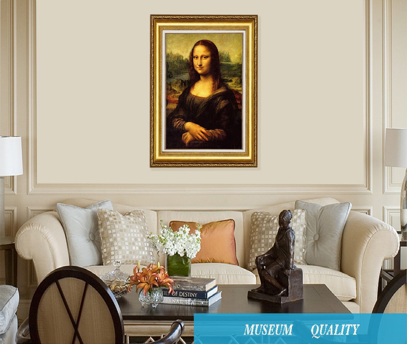 ELITEART Mona Lisa by Leonardo Da Vinci Framed Oil Painting Reproduction - 22x30 Inch Giclee Canvas Wall Art for Living Room, Office & Home Decor