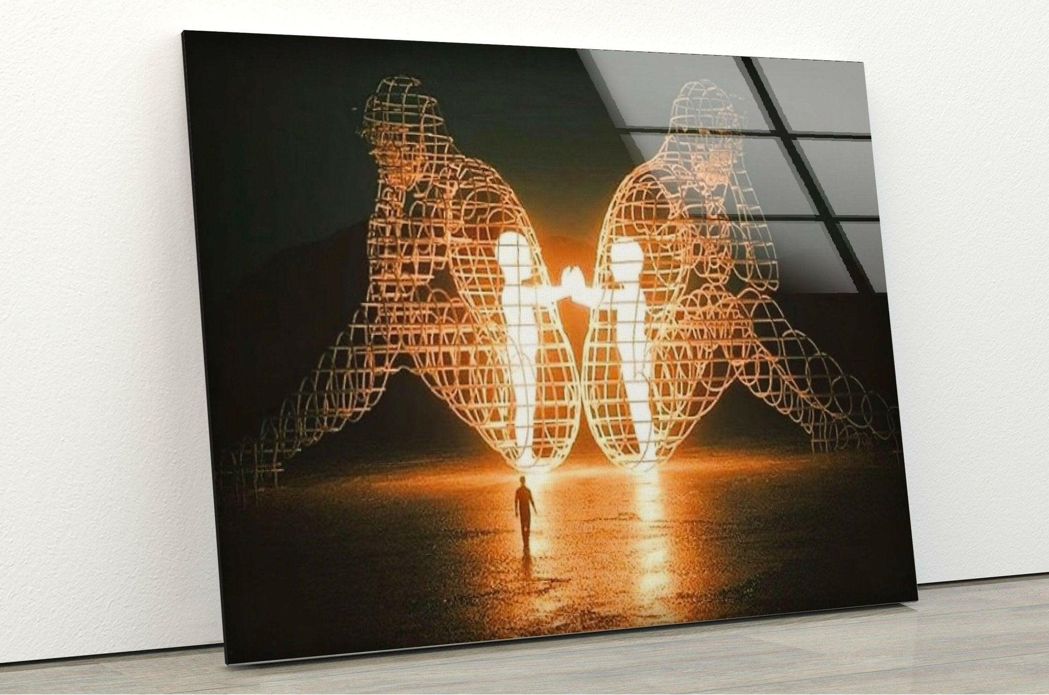 Alexander Milov Love Sculpture - Elegant Glass Wall Art for Home & Office Decor | Perfect for Living Room, Bedroom, or Wedding Gift