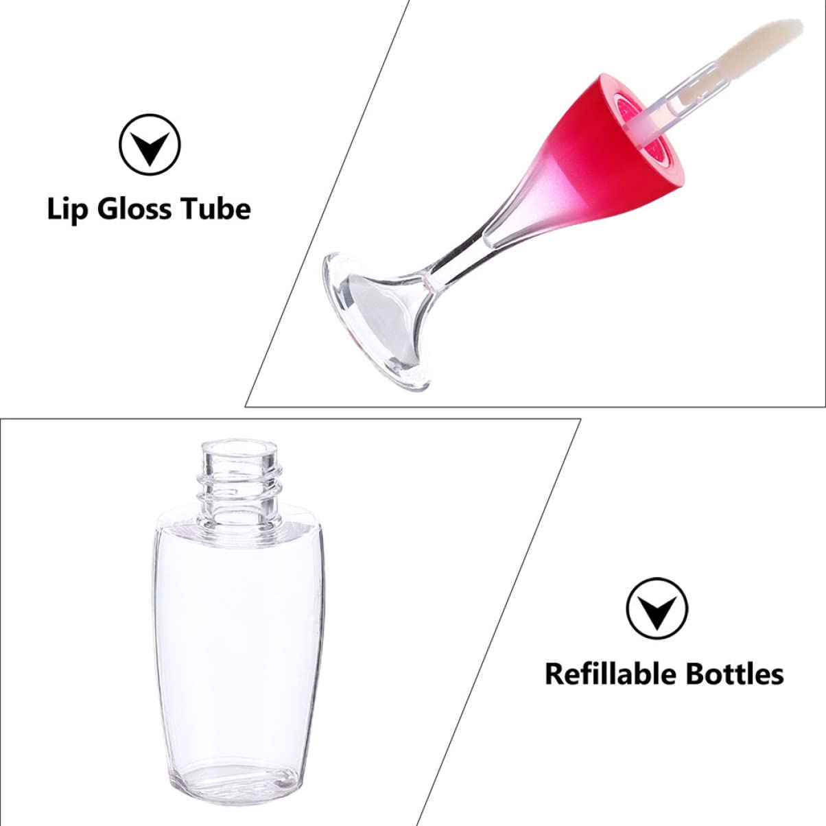 LALAFINA 75PCS Empty Lip Gloss Tubes - Red Wine Cup Design for DIY Lip Gloss, Lip Balm, Lip Glaze - Perfect for Makeup Artists, Beauty Salons & DIY Cosmetics