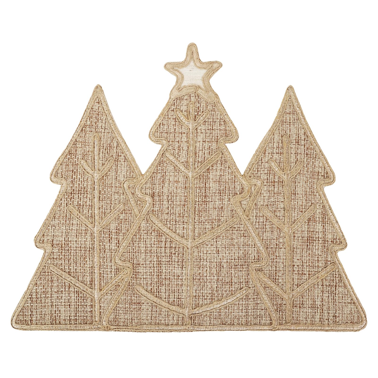 Farmhouse Burlap Winter Placemats Set of 4 - Christmas Tree Holiday Table Decor for Dining Room, Kitchen & Seasonal Home Decor