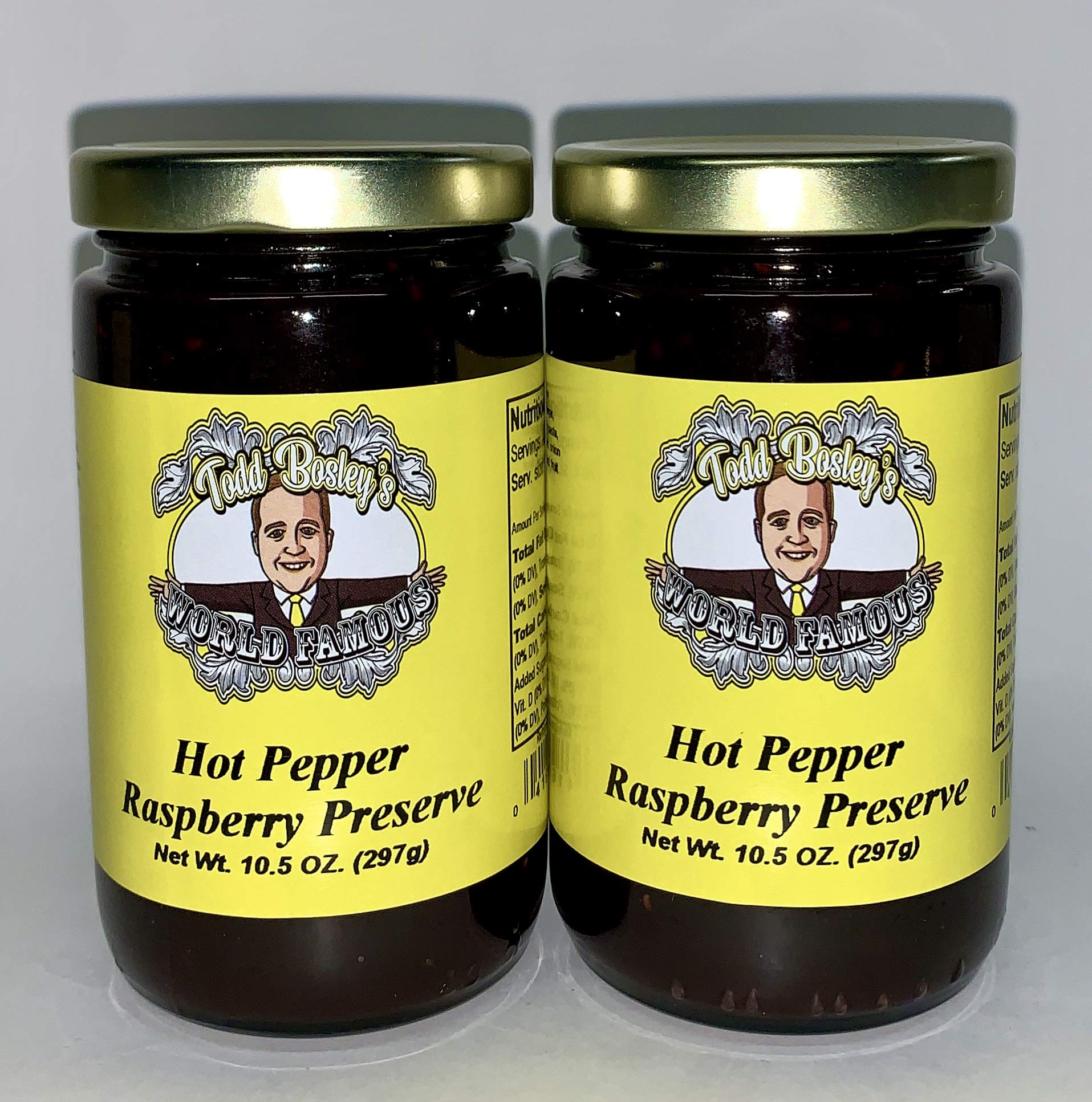 Todd Bosley's World Famous Hot Pepper Raspberry Preserve - Spicy Sweet Jam (2 Pack) - Perfect for Toast, Cheese Pairing & Gift Giving