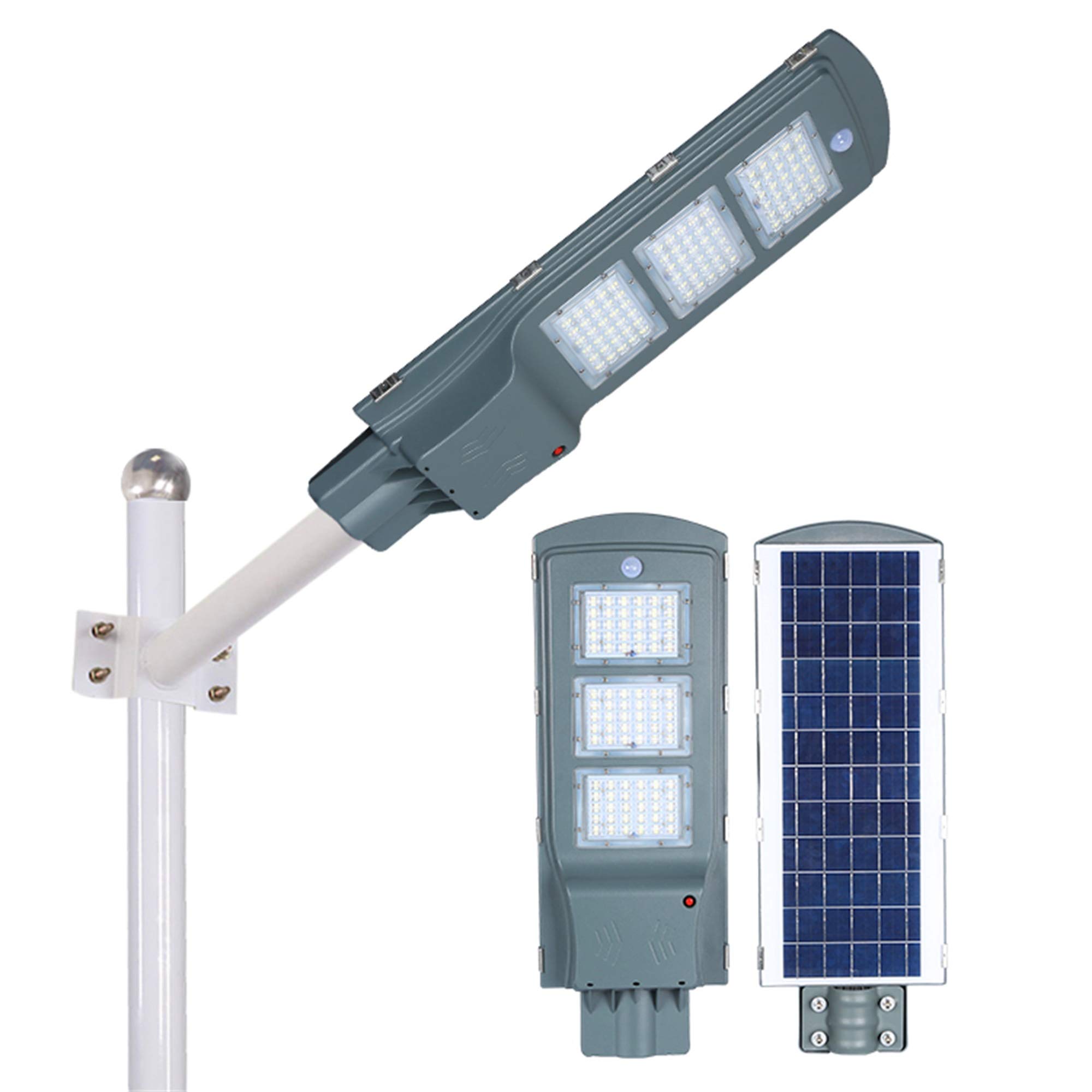4000LM 60W Solar LED Street Light - IP65 Waterproof Outdoor Security Lighting with Motion Sensor & Dusk to Dawn Auto On/Off - Perfect for Driveways, Pathways, Parking Lots and Backyard Illumination