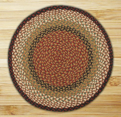 Premium Earth Rugs Handmade Wool Area Rug 7.75' Round - Burgundy & Mustard Bohemian Design for Living Room, Bedroom & Home Decor