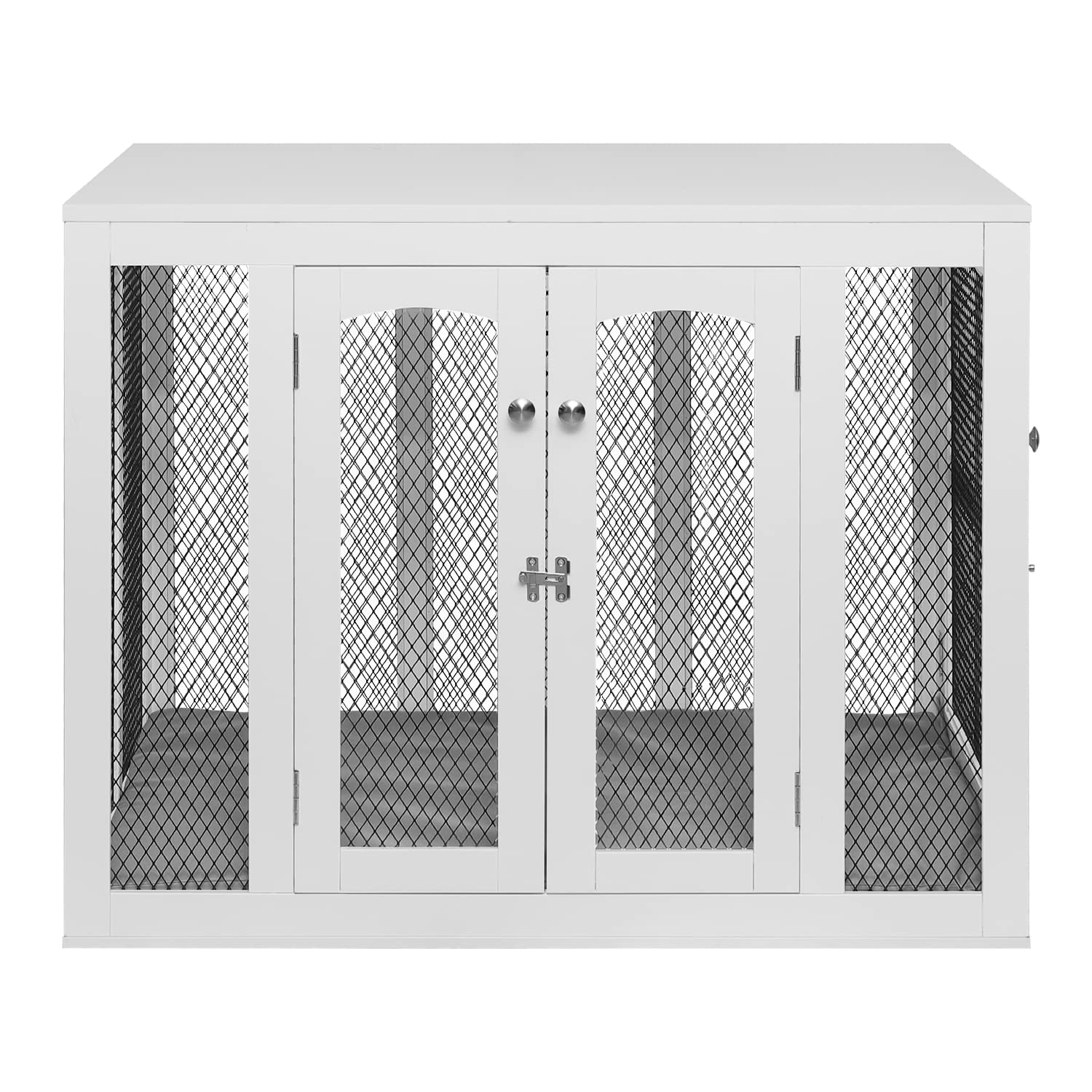 Stylish Wooden Dog Crate End Table - Waterproof Chew-Proof Pet Kennel with Cushion for Small Medium Large Dogs & Cats | Indoor Furniture-Style Dog House, Perfect as Nightstand or Side Table for Living Room & Bedroom