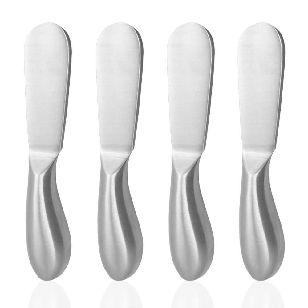 SourceTon 4-Piece Stainless Steel Cheese Spreader Set - Multipurpose Butter & Cheese Knives for Charcuterie Boards, Wine Parties & Gourmet Dining