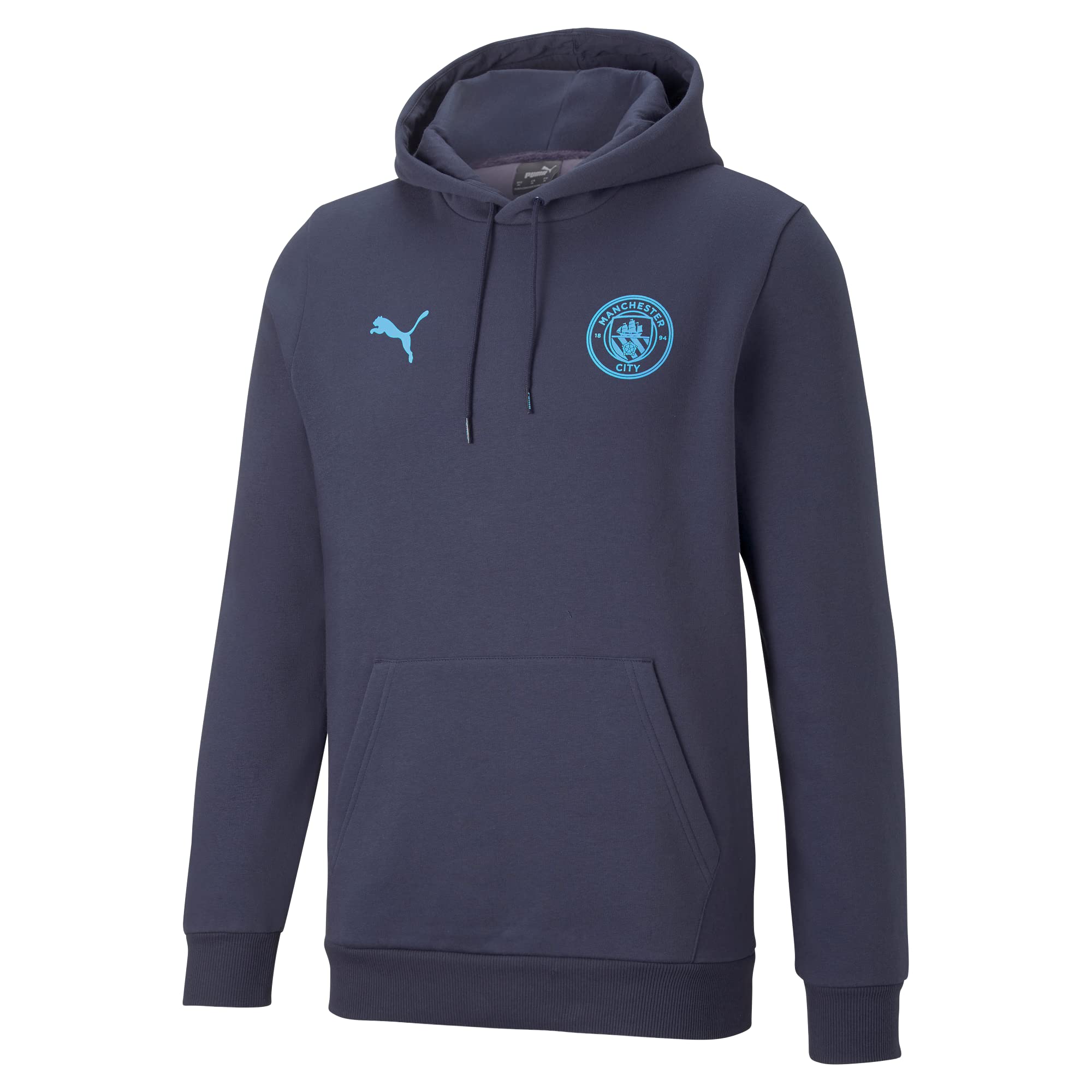 PUMA Manchester City Essentials Unisex Hoodie - Blue | Comfortable & Stylish Soccer Apparel for Fans, Streetwear & Casual Wear