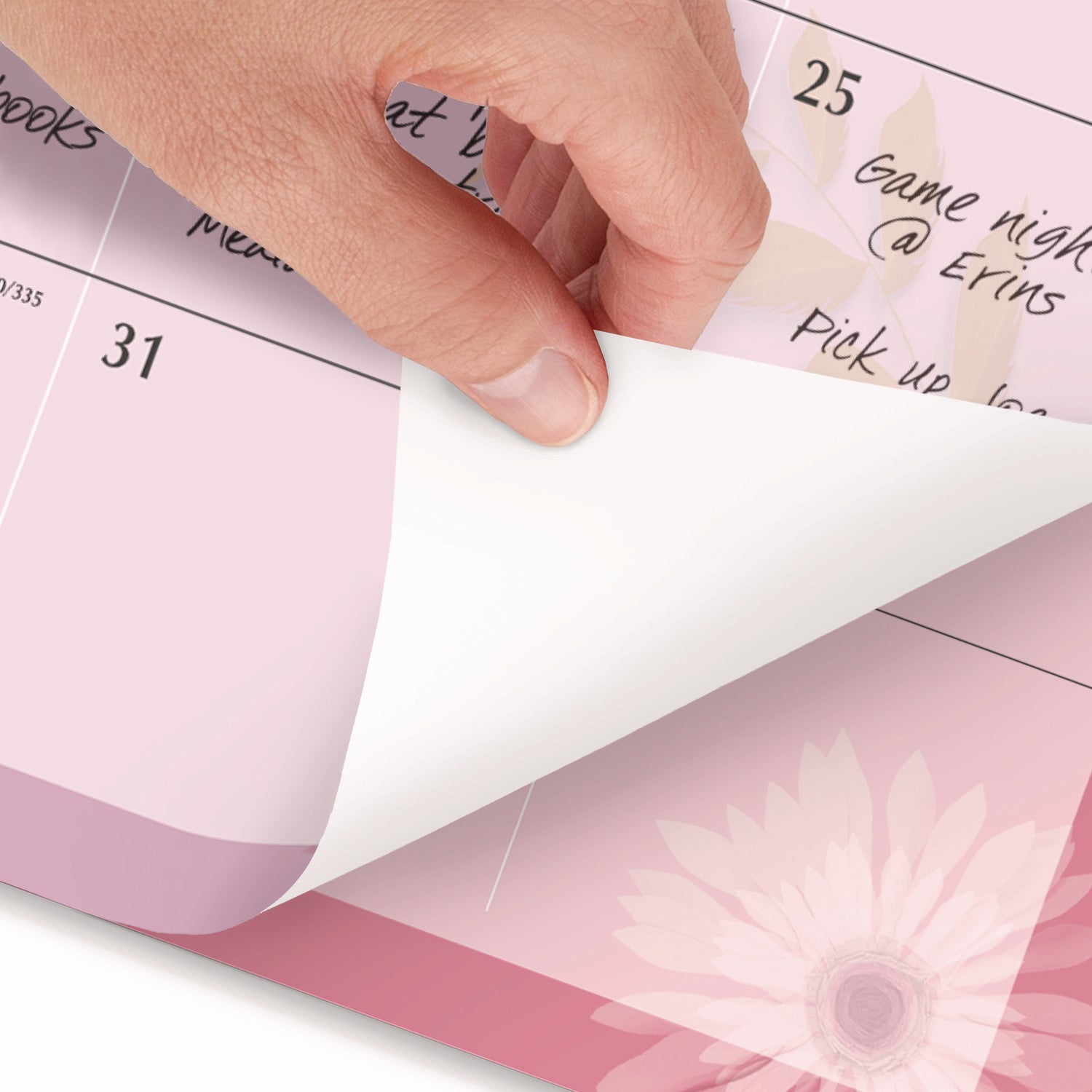 AT A GLANCE® 2025 Floral Artwork Desk Calendar - 12 Month (January to December) Paper Flowers Design, 22 x 17 Inches with Black Binding & Clear Corners - Perfect for Office, Home, or Gift Giving