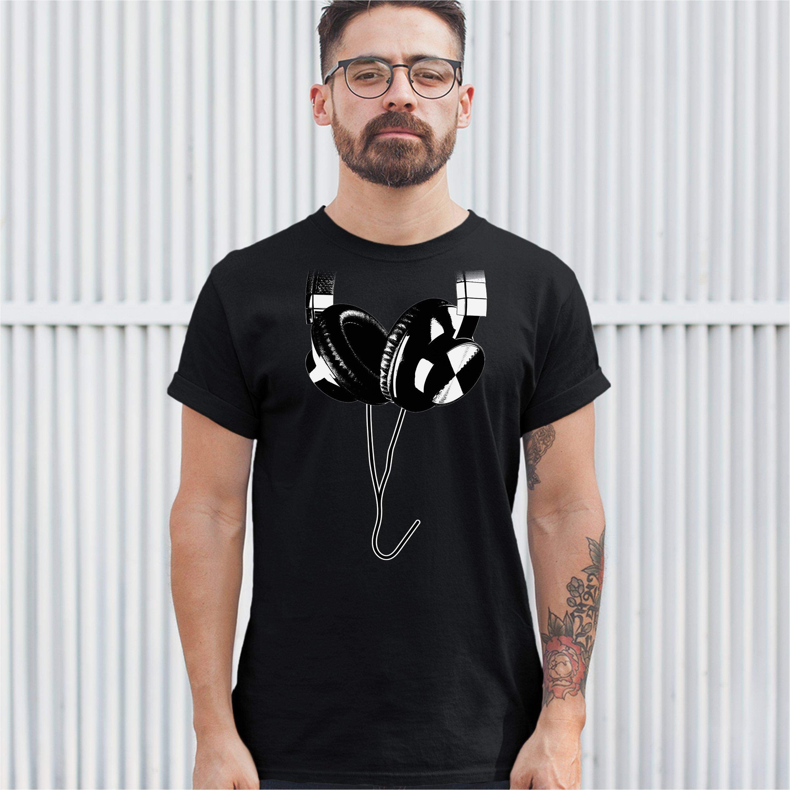 DJ Music T-Shirt with Huge Hanging Headphones Design - Cool Graphic Tee for Music Lovers, DJs & Concert Goers - Perfect for Parties, Festivals & Casual Wear