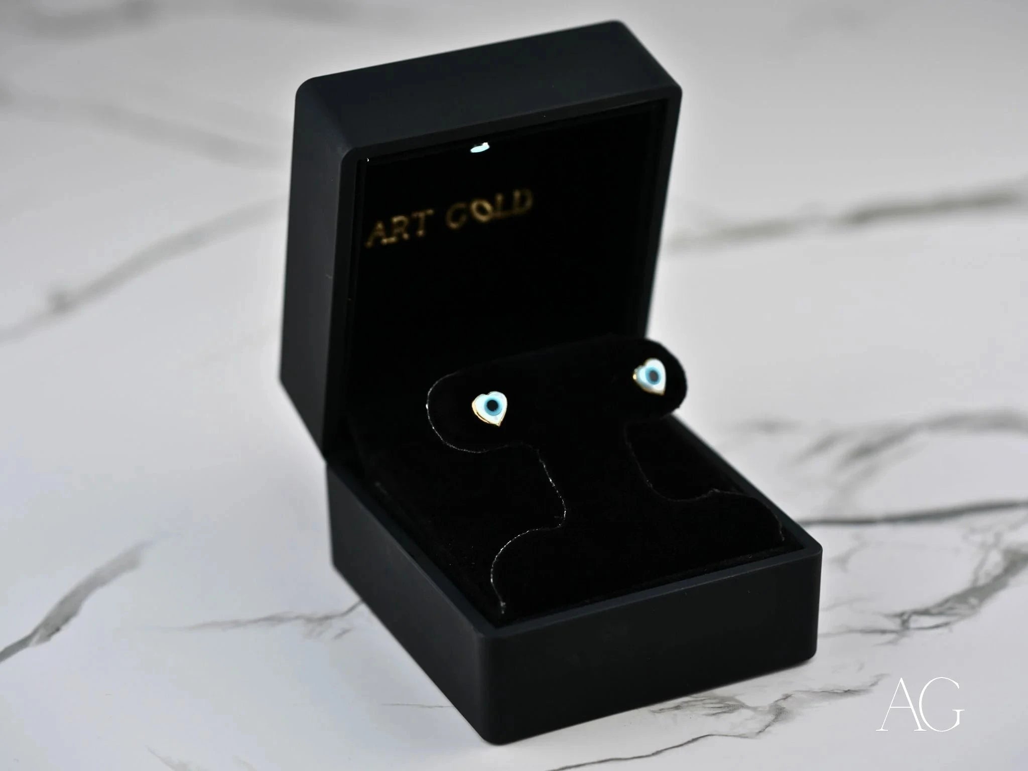 18K Gold Heart Evil Eye Earrings for Women - Protection Jewelry with Love Symbol - Perfect for Gifts, Weddings & Everyday Wear
